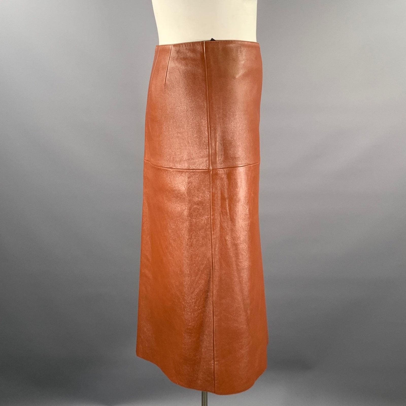 Joseph JOSEPH Size L Tan Leather Lambskin Skirt Size 28" / US 6 / IT 42 - 2 Thumbnail