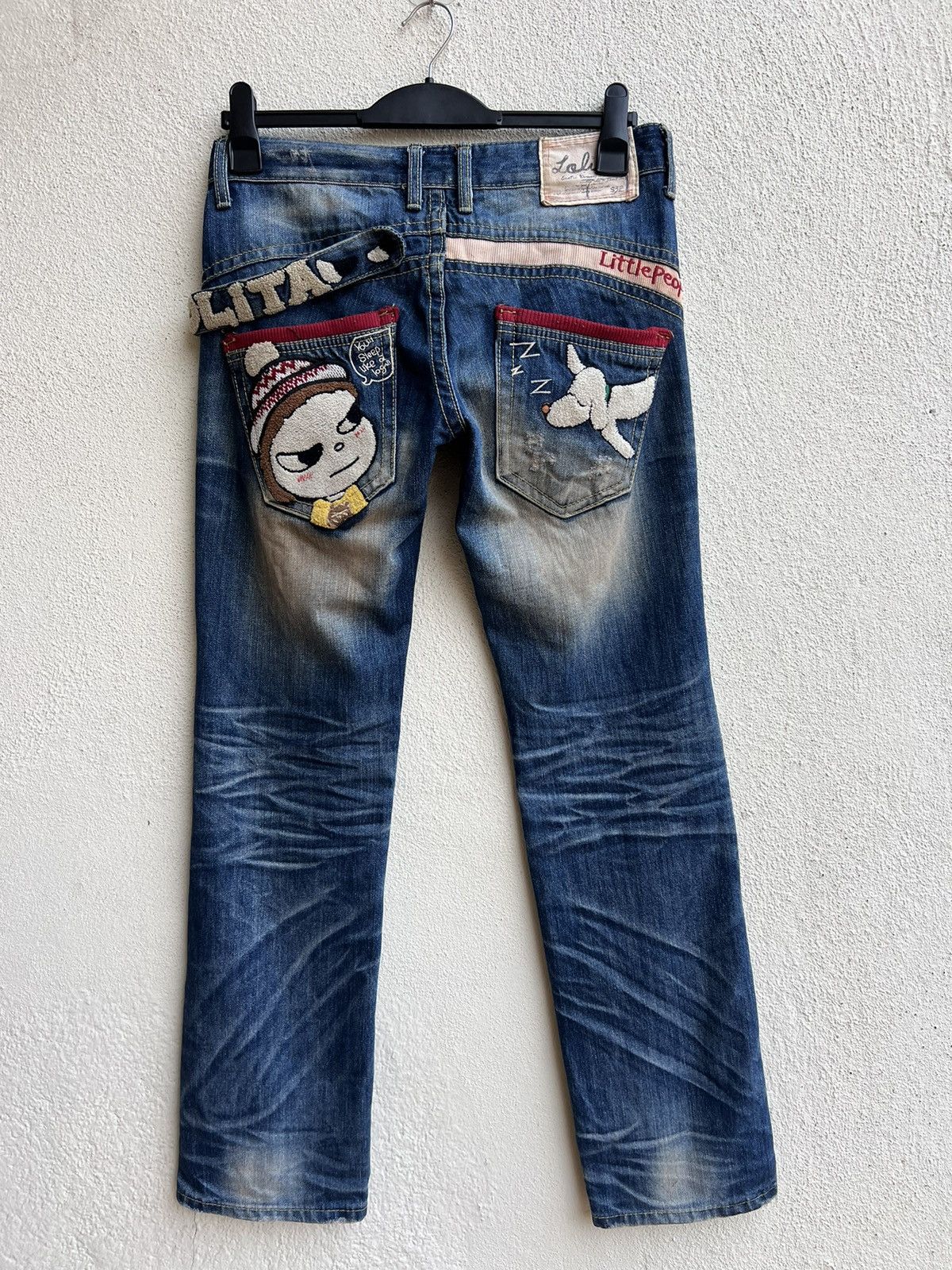 Vintage RARE! Yoshitomo Nara Lolita Vintage Denim Jeans Size US 30 / EU 46 - 14 Thumbnail