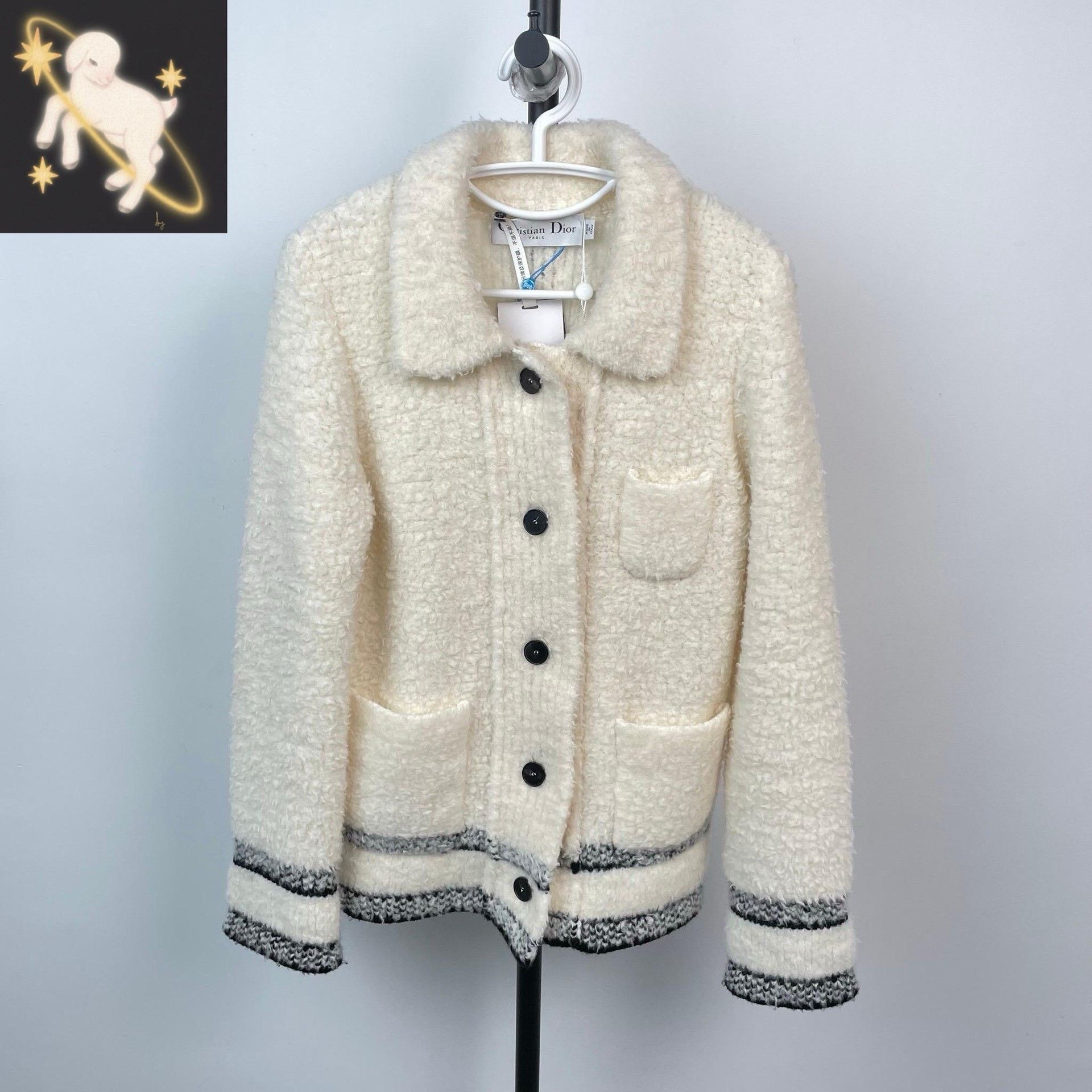 Dior Dior Knit Wool White Jacket XS Women Size XS / US 0-2 / IT 36-38 - 1 Thumbnail