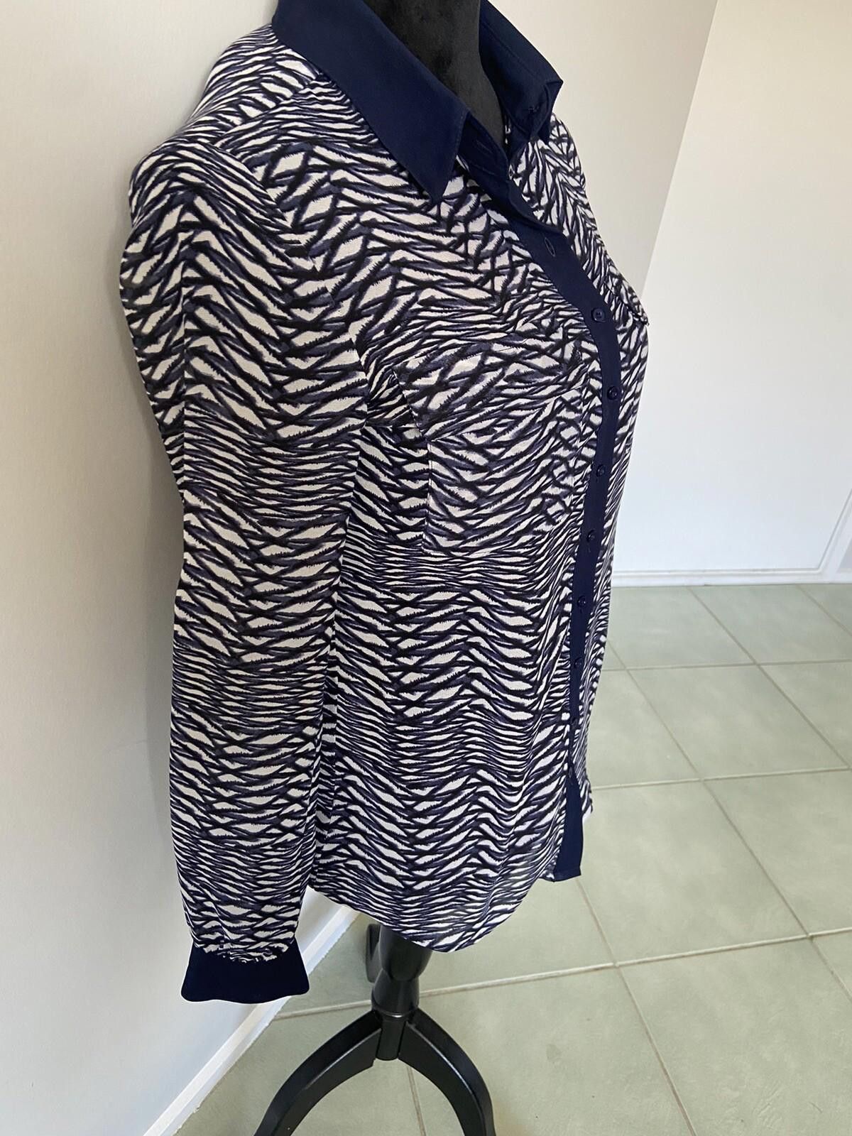 Other Witchery Striped Patterned Shirt Blue & White Size 6 Size XS / US 0-2 / IT 36-38 - 3 Thumbnail