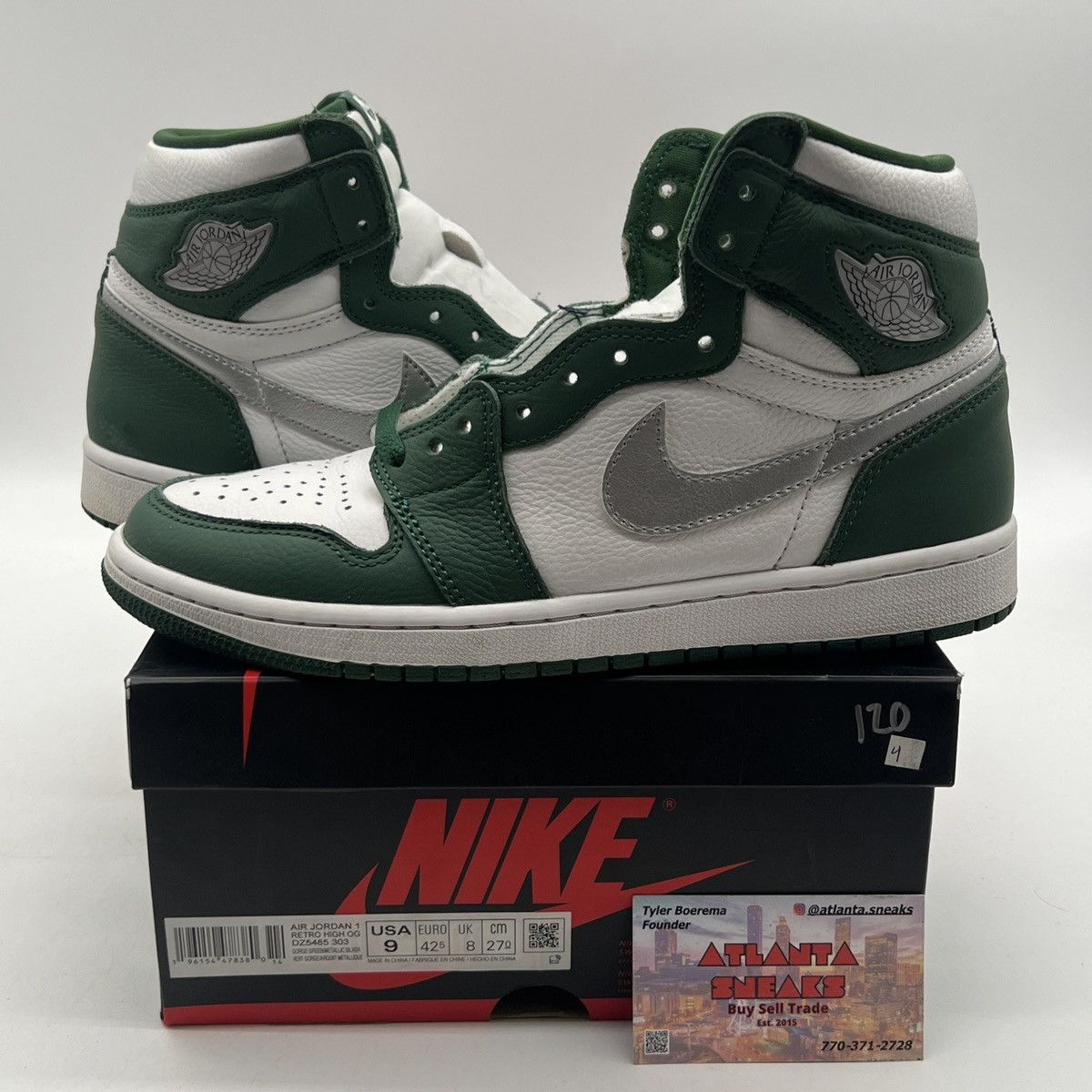 Nike Air Jordan 1 high gorge green Size US 9 / EU 42 - 1 Thumbnail