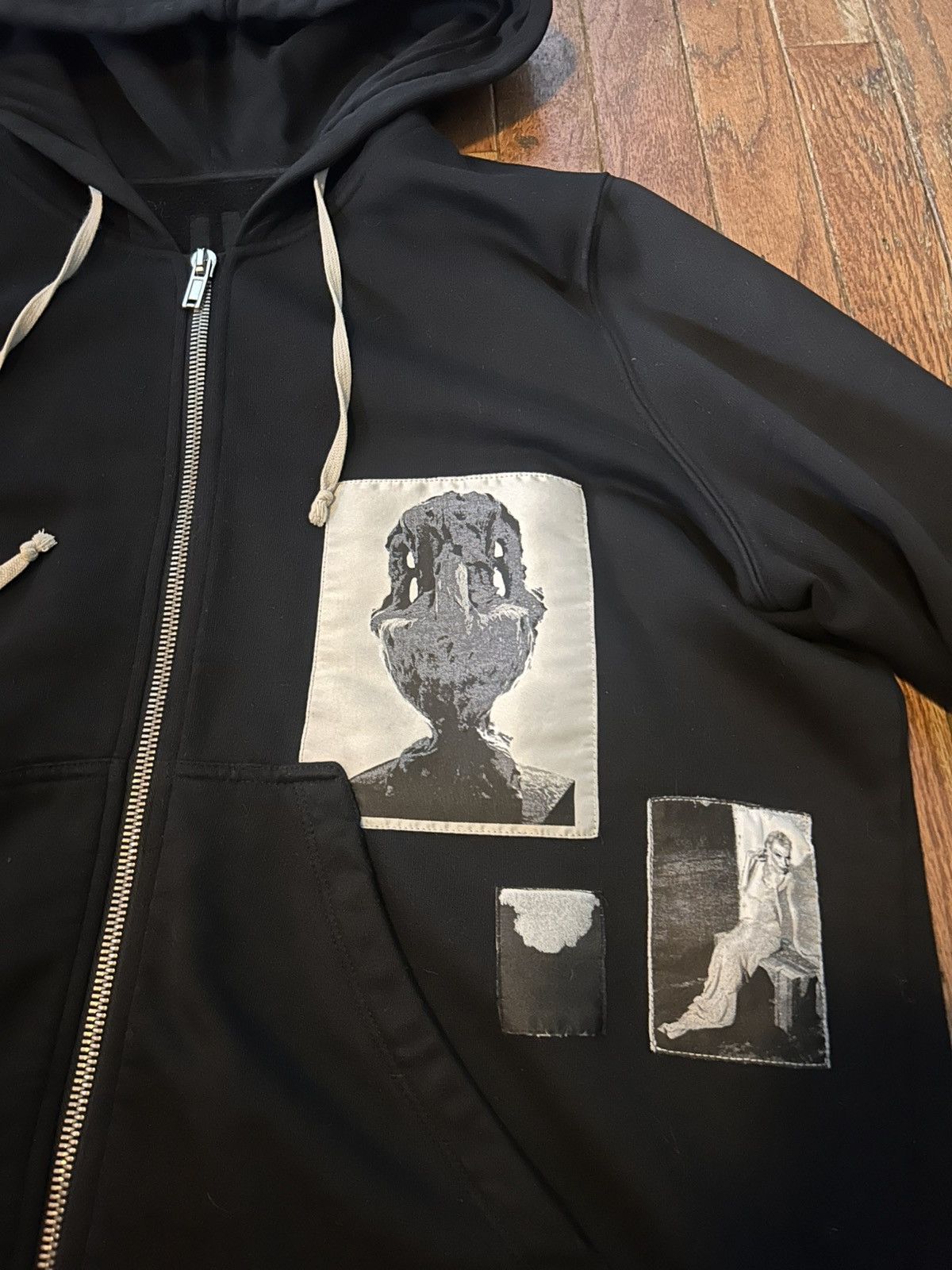 Rick Owens Rick Owens Patchwork Hoodie - Size XL Size US XL / EU 56 / 4 - 2 Thumbnail