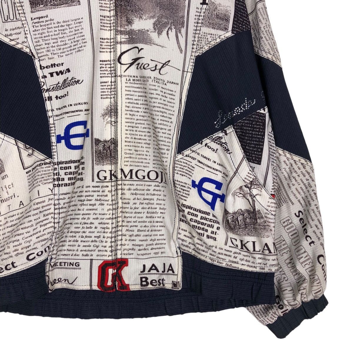 Japanese Brand 📌Vintage Newspaper Zipper Jacket Full Print Size US M / EU 48-50 / 2 - 6 Thumbnail
