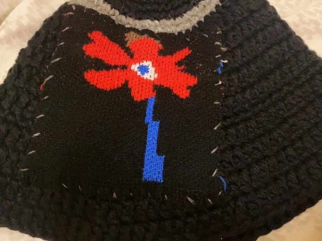 Japanese Brand Outdoor retro floral knitted tulip hat bucket hat Size ONE SIZE - 3 Thumbnail