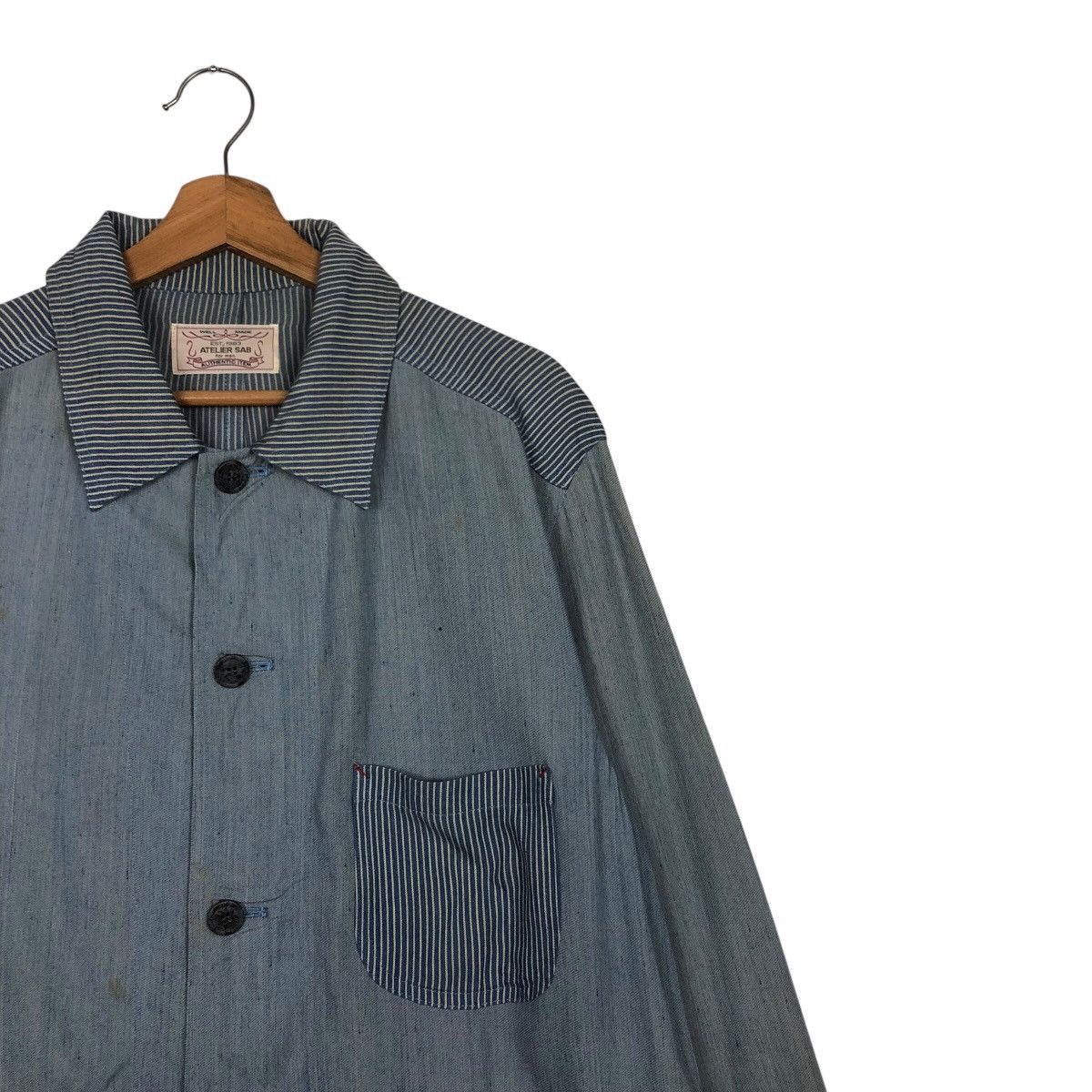 Japanese Brand Atelier SAB Multi-Stripe Work Jacket Hickory Issey Miyake Size US M / EU 48-50 / 2 - 7 Thumbnail