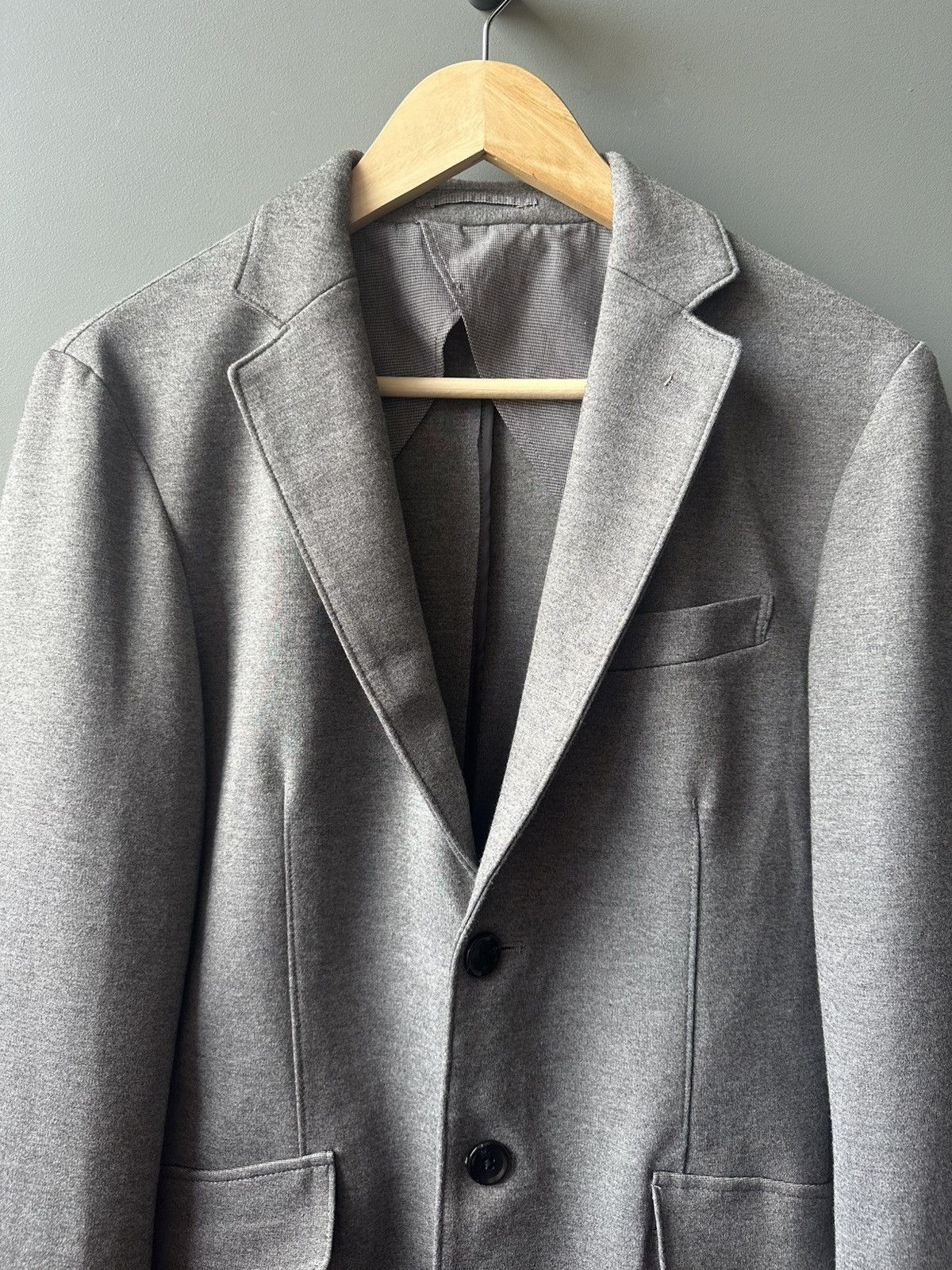 GU GU Classic Grey Two Button Blazer Size S Size 44R - 2 Thumbnail