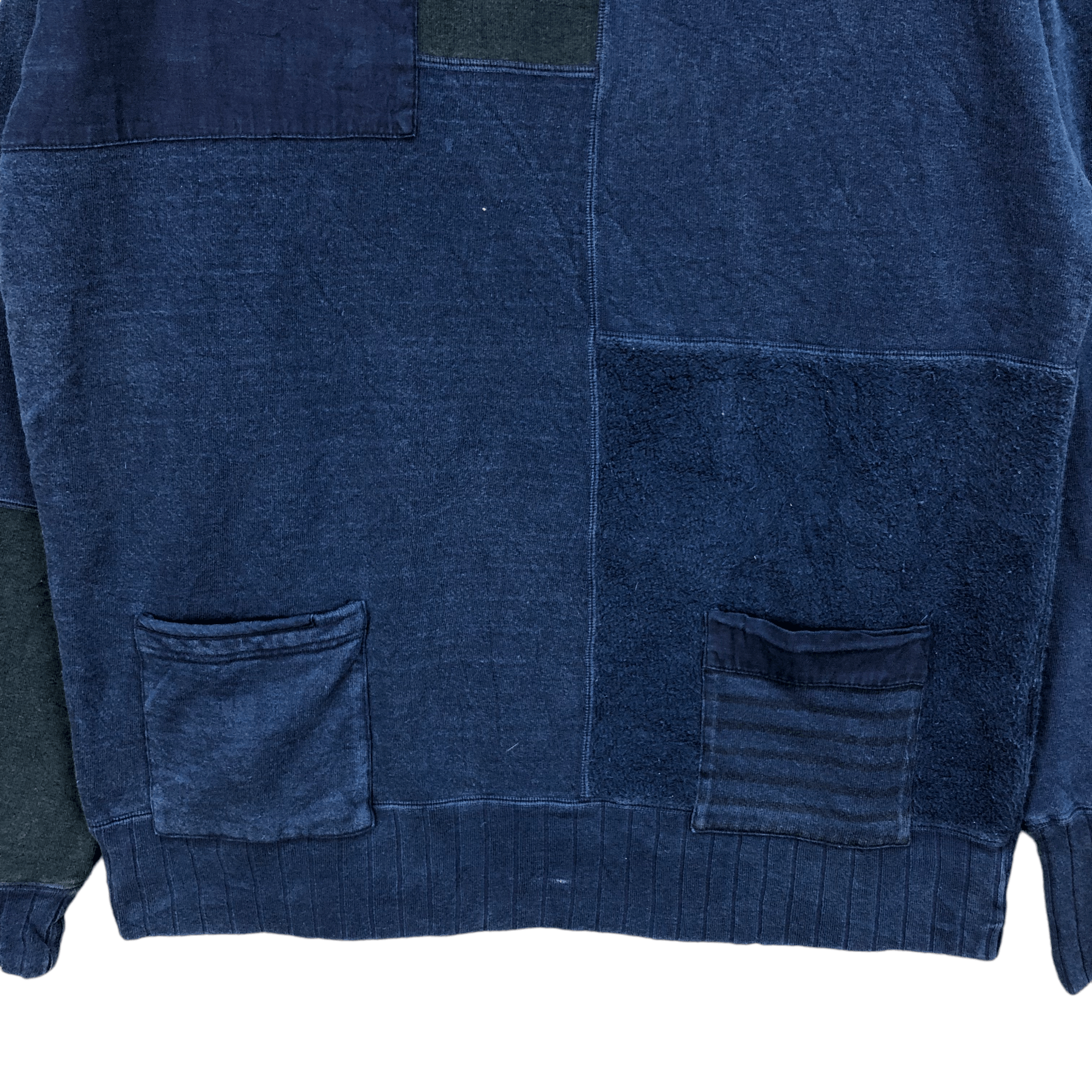 Nigel Cabourn NIGEL CABOURN PATCHWORK INDIGO SWEATSHIRTS #5337-185 Size US L / EU 52-54 / 3 - 3 Thumbnail