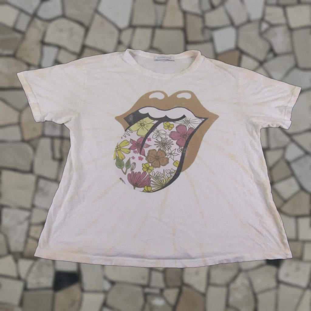 VINTAGE Daydreamer Rolling Stones T-Shirt Womens Oversized White