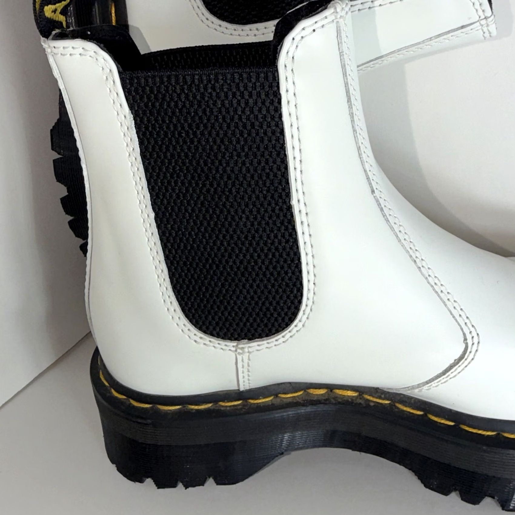 Dr. Martens Dr. Martens 2976 Quad Chelsea Boots Womens Size 8 White Platform Leather Fashion Boots Womens Platform Chelsea Boots Size US 8 / IT 38 - 2 Thumbnail