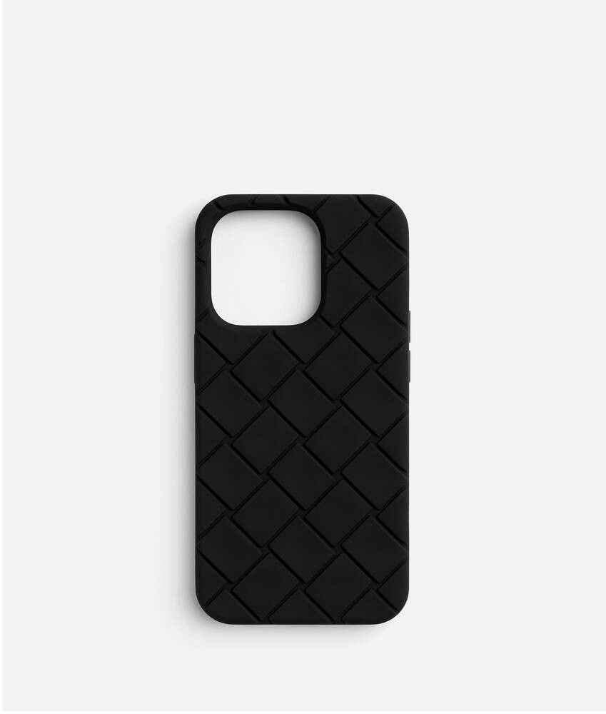 image of Bottega Veneta Intreccio Iphone 14 Pro Case in Black, Men's