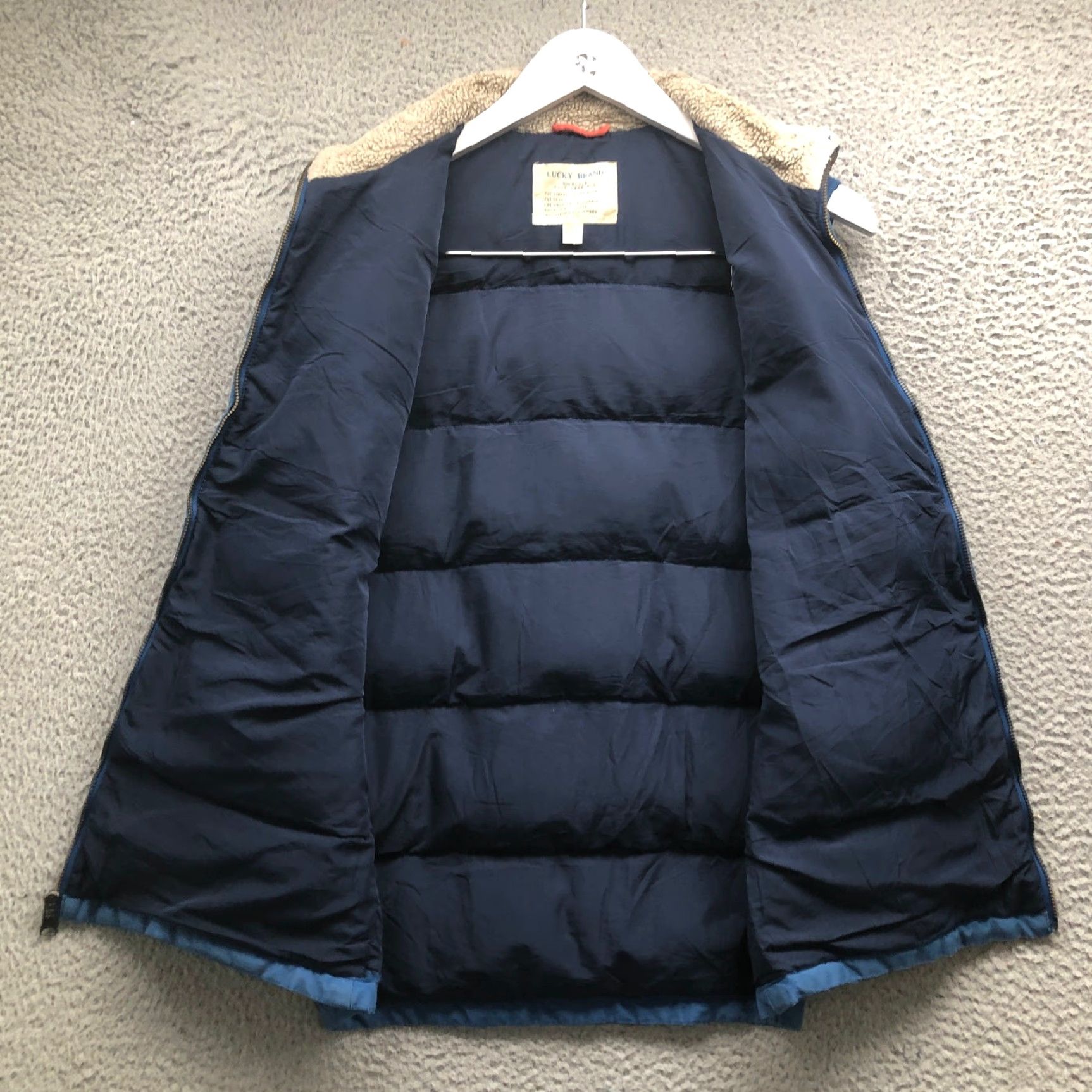 Lucky Brand Vintage Lucky Brand Quilted Puffer Vest Jacket Mens Small S Fleece Collar Blue Vest Mens S Blue Quilted Puffer Vintage Lucky Brand Size US S / EU 44-46 / 1 - 6 Thumbnail