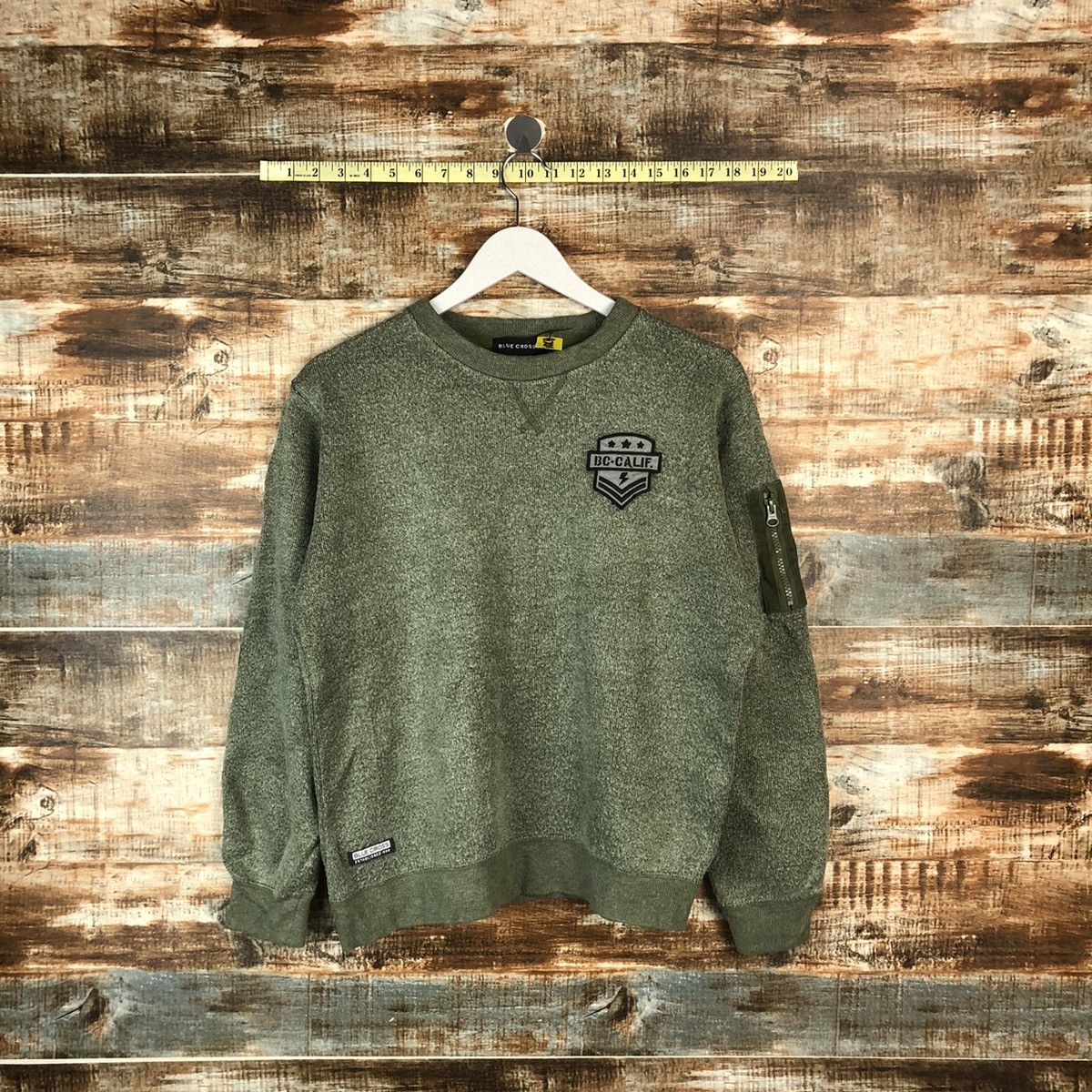 Japanese Brand Blue Cross streetwear Green Sweatshirt #A2064 Size US S / EU 44-46 / 1 - 1 Thumbnail