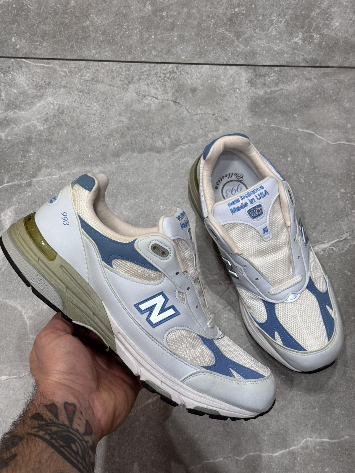 New Balance New balance 993 white blue Size US 10 / EU 43 - 6 Thumbnail