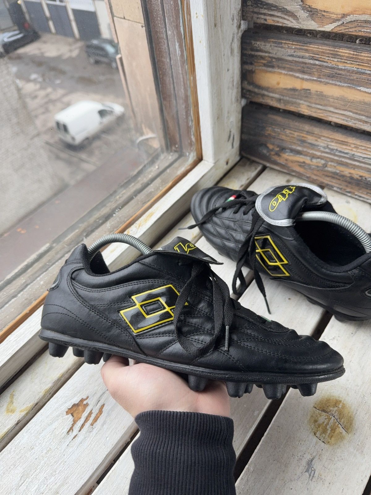 Lotto Sport Vntg Lotto Stadio 4000 FG Soccer Cleats Black Yellow Italy Size US 11 / EU 44 - 3 Thumbnail