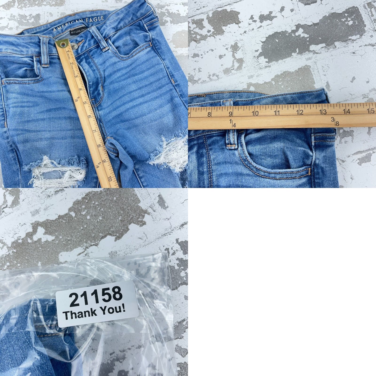 American Eagle Outfitters American Eagle Jegging Jeans Women 4 Medium Blue Distressed 5-Pocket Stretch Pants Size 27" / US 4 / IT 40 - 9 Thumbnail