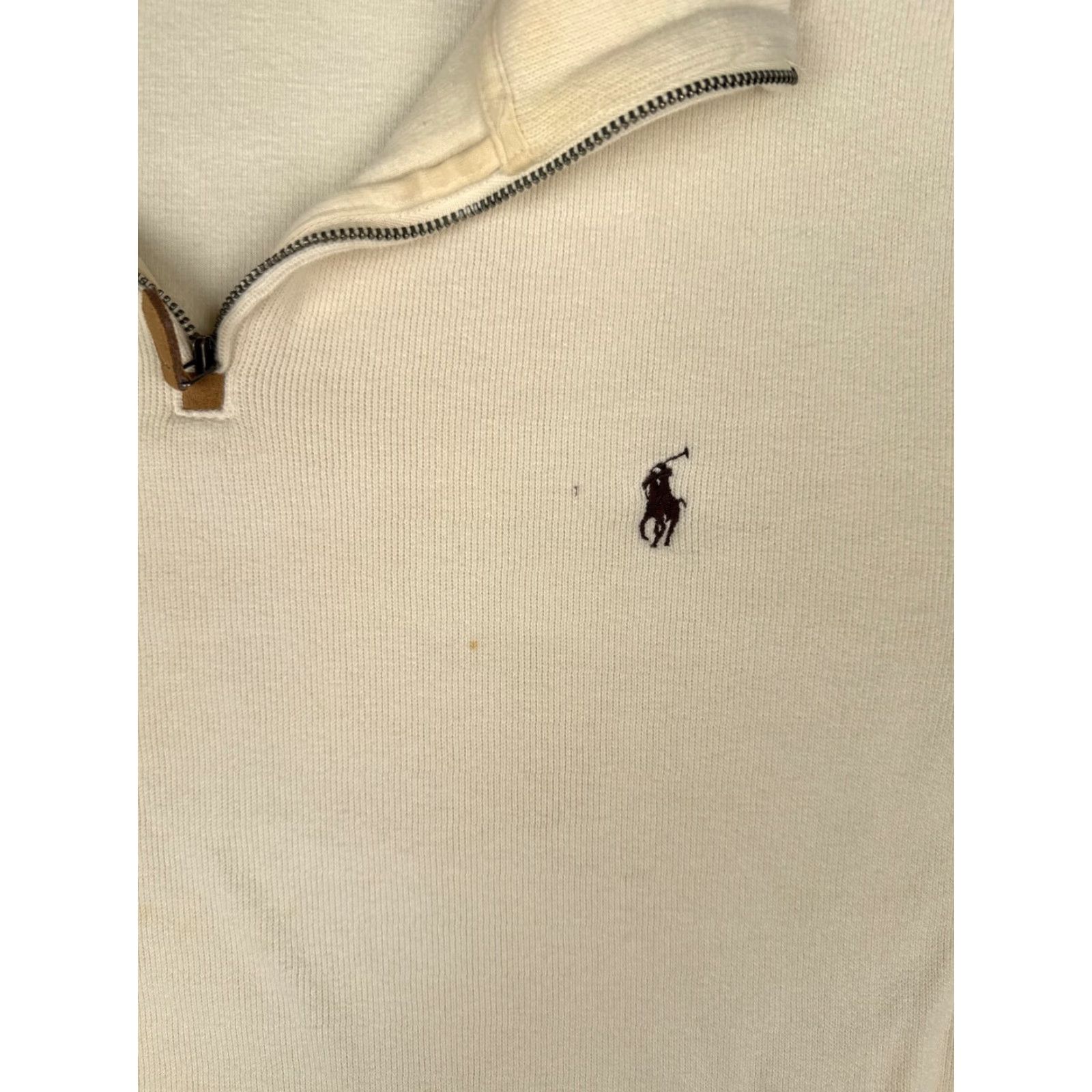 Ralph Lauren VINTAGE Ralph Lauren Polo Sweater Adult 2XL Ivory 1/4 Zip Mock Neck Casual Pullover Mens Golf, Sports, American Size US XXL / EU 58 / 5 - 6 Thumbnail