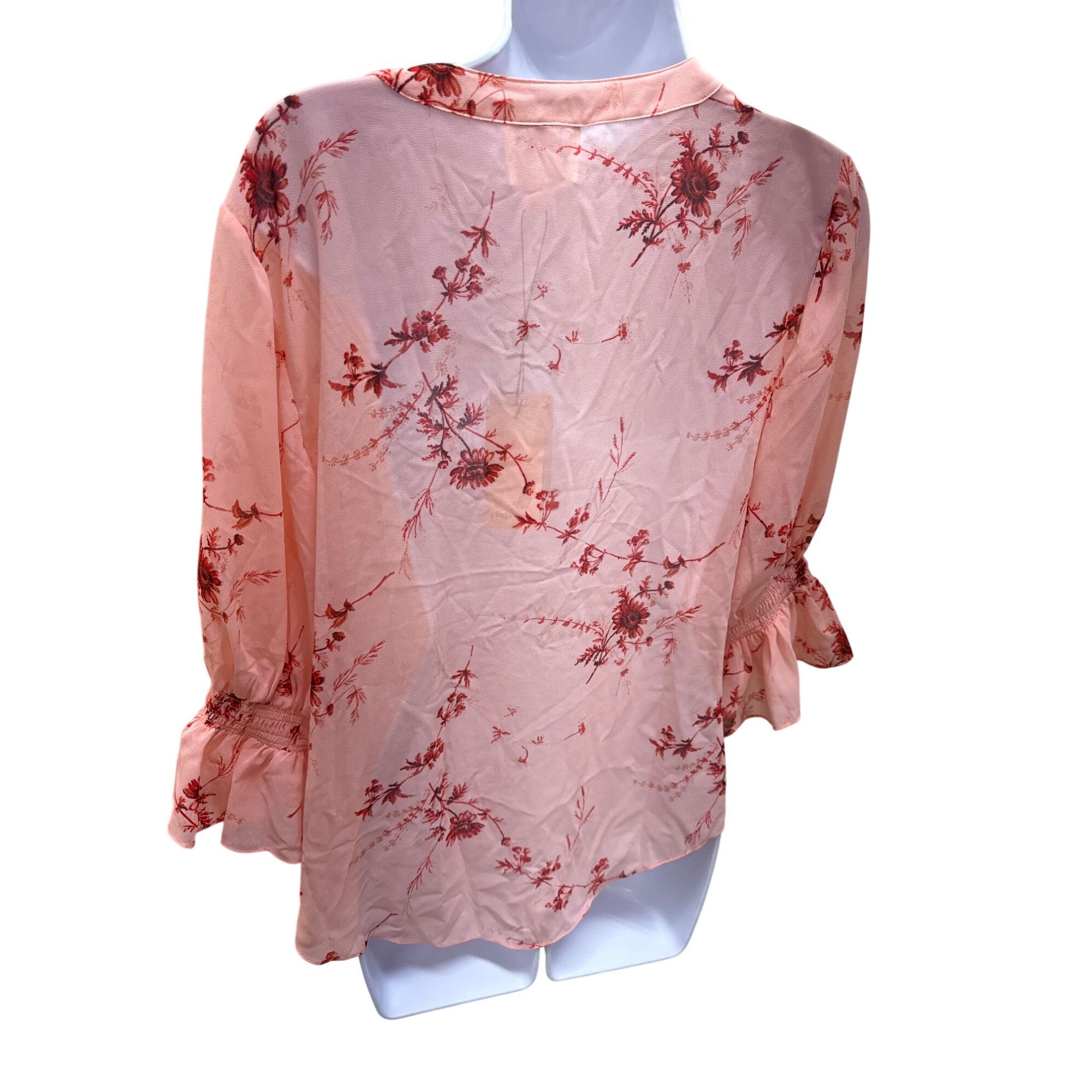 Cinq a Sept Cinq À Sept Womens Pale Rose Multi Floral Blouse dress shirt Size M / US 6-8 / IT 42-44 - 7 Thumbnail
