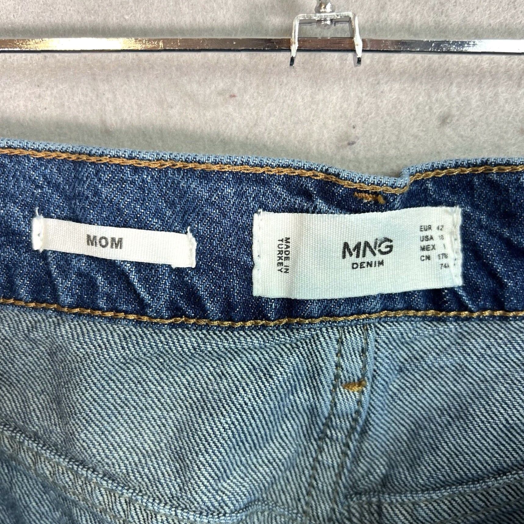 Mango VINTAGE Mango Denim Jeans Womens 10 Blue Medium Wash 100% Cotton Mom Shirt Size 32" / US 10 / IT 46 - 7 Thumbnail