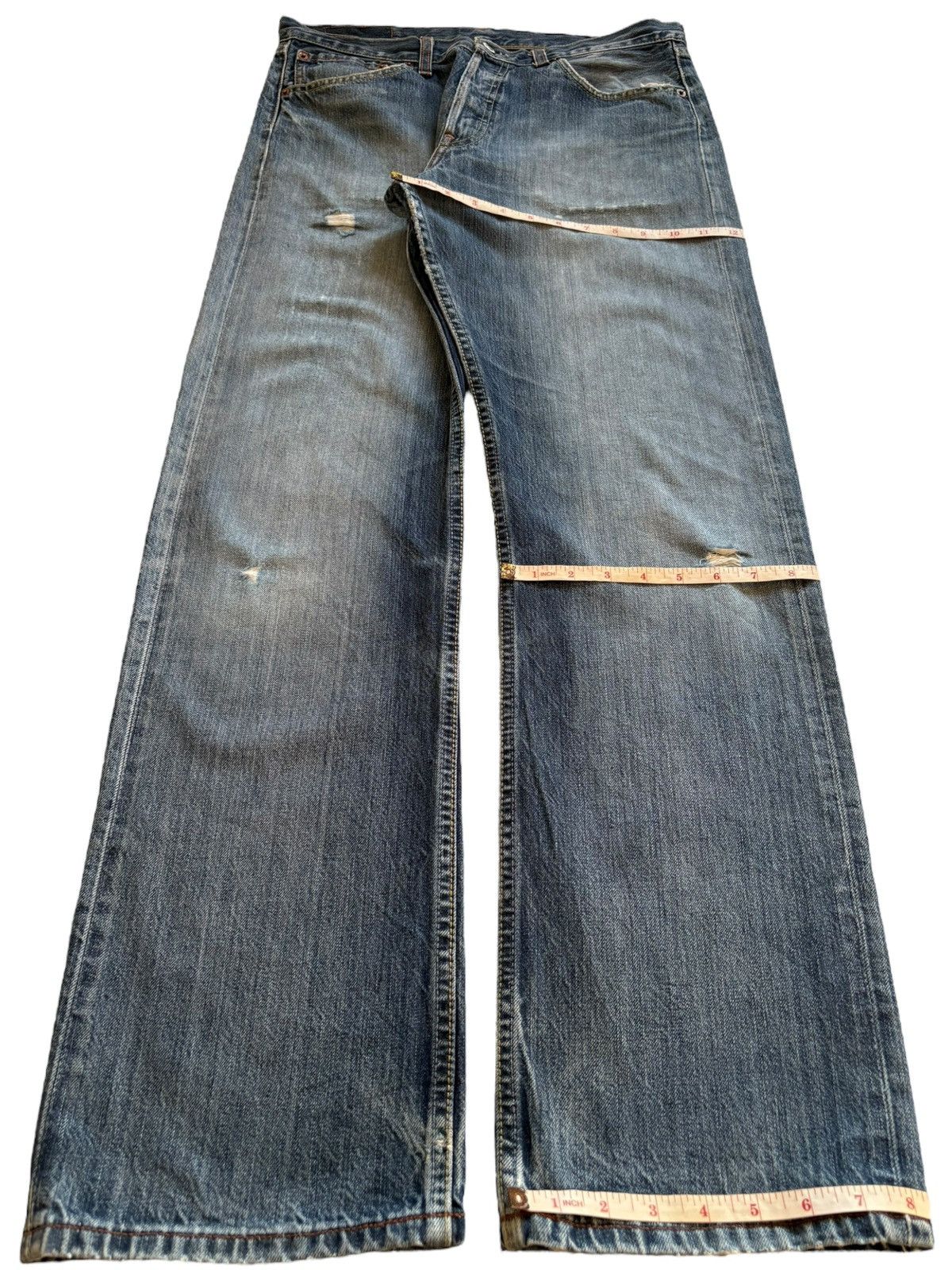 Levi's Vintage 90s Levis 501 Blue Wash Distressed Baggy Jeans Size US 32 / EU 48 - 12 Thumbnail