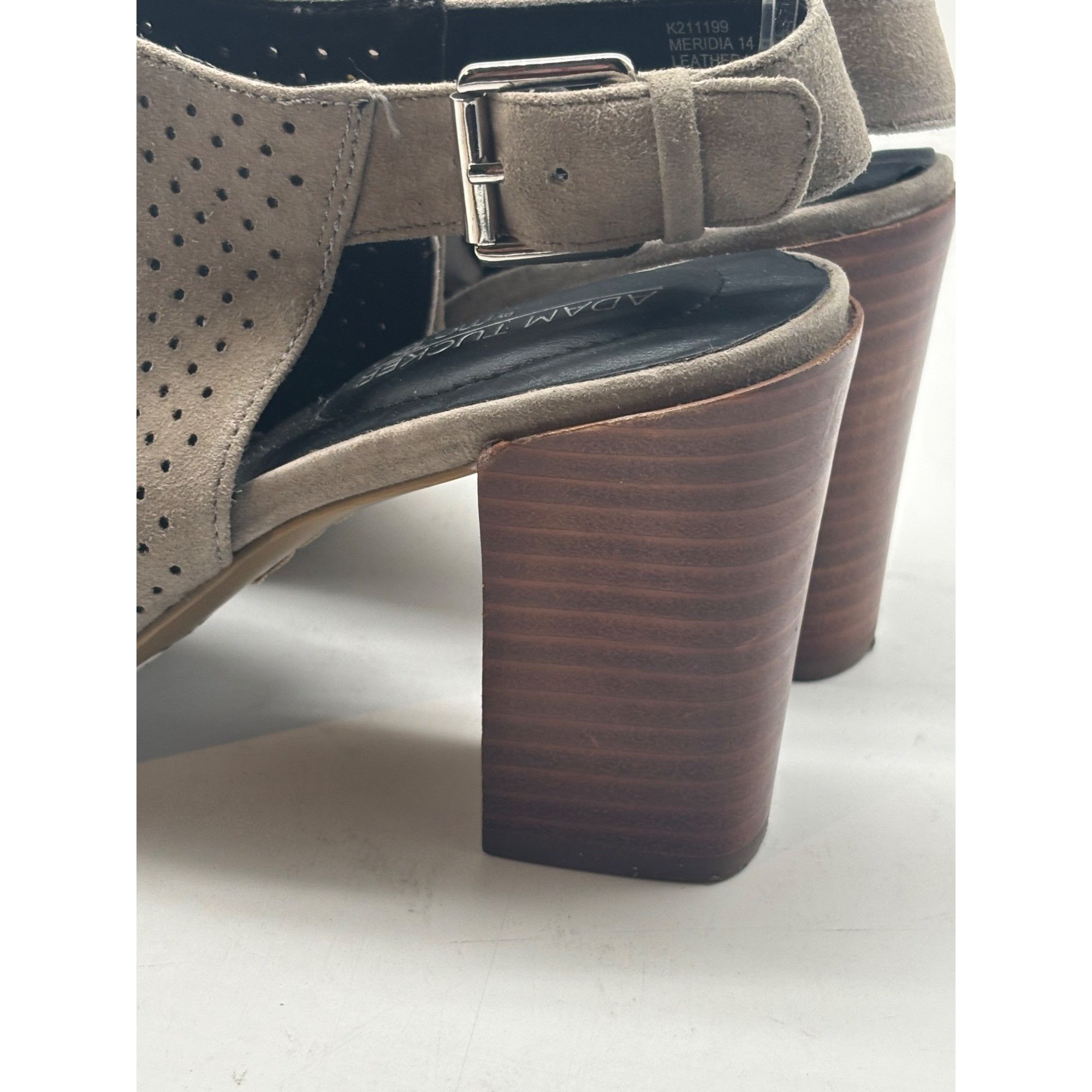 Other Adam Tucker Meridia Perforated Suede Sandal, 9.5, M, Taupe Size US 9.5 / IT 39.5 - 11 Thumbnail