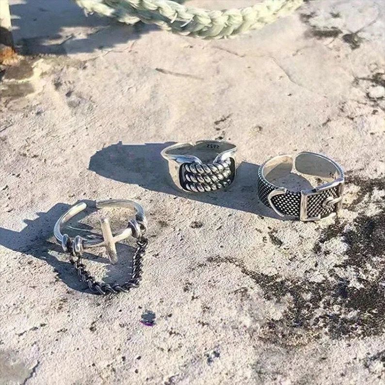 Jewelry Cross Rare Jewelry Rings Open Size Chrome Ring (Size 7-13) Size ONE SIZE - 6 Thumbnail