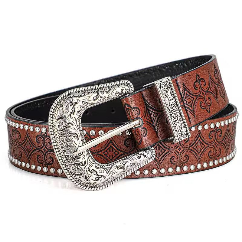 Japanese Brand Gothic Craved PU Leather Belt Size ONE SIZE - 1 Thumbnail