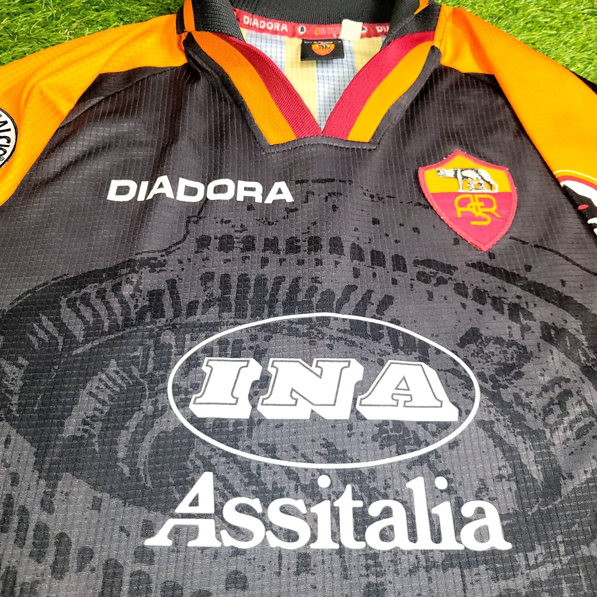 Diadora Totti As Roma Diadora 1997 1998 Third Soccer Jersey Shirt M Size US M / EU 48-50 / 2 - 4 Thumbnail