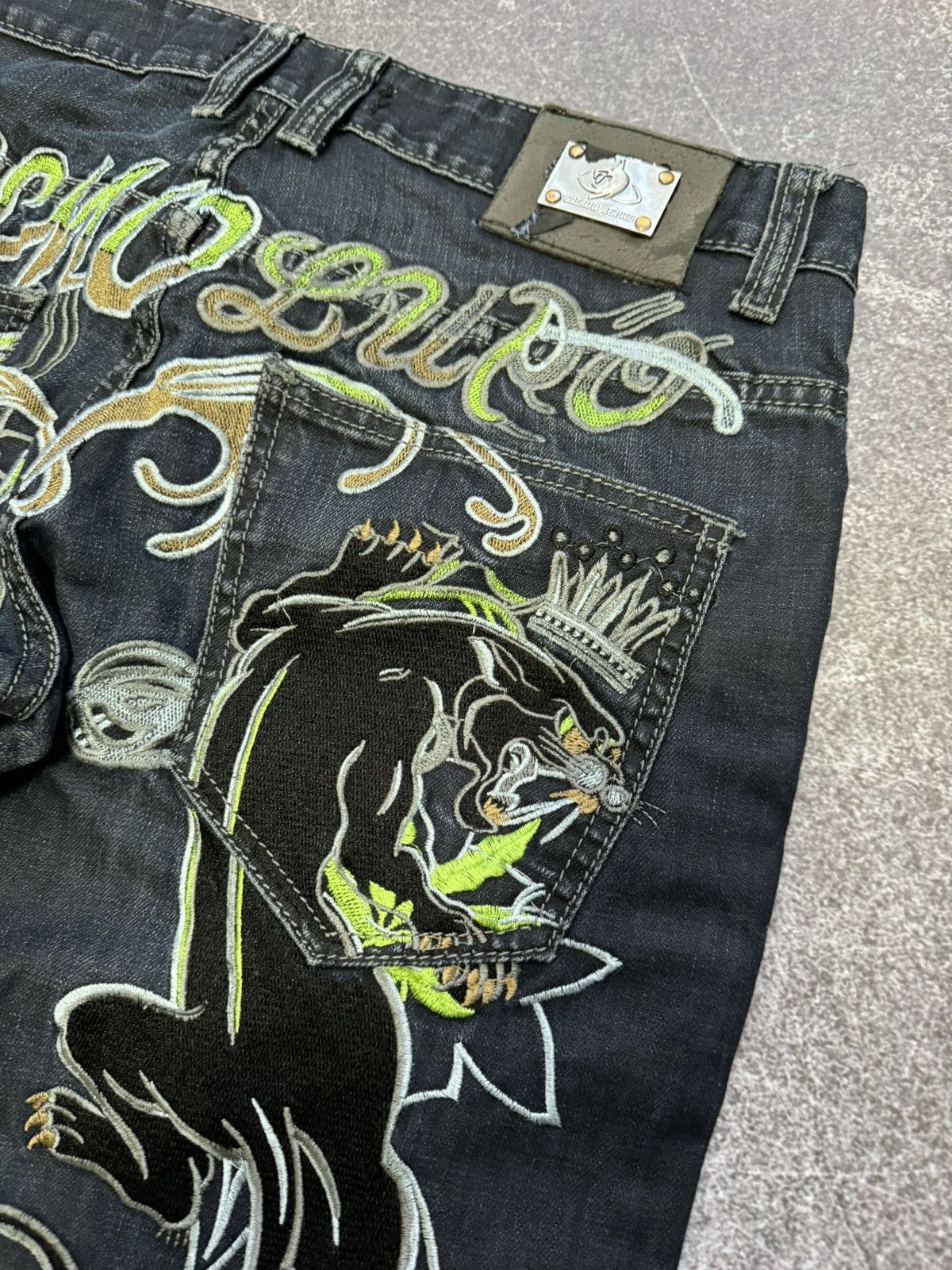 Japanese Brand Avant Garde Japanese Style Ed Hardy Kosmo Lupo Jeans Size US 31 - 4 Thumbnail