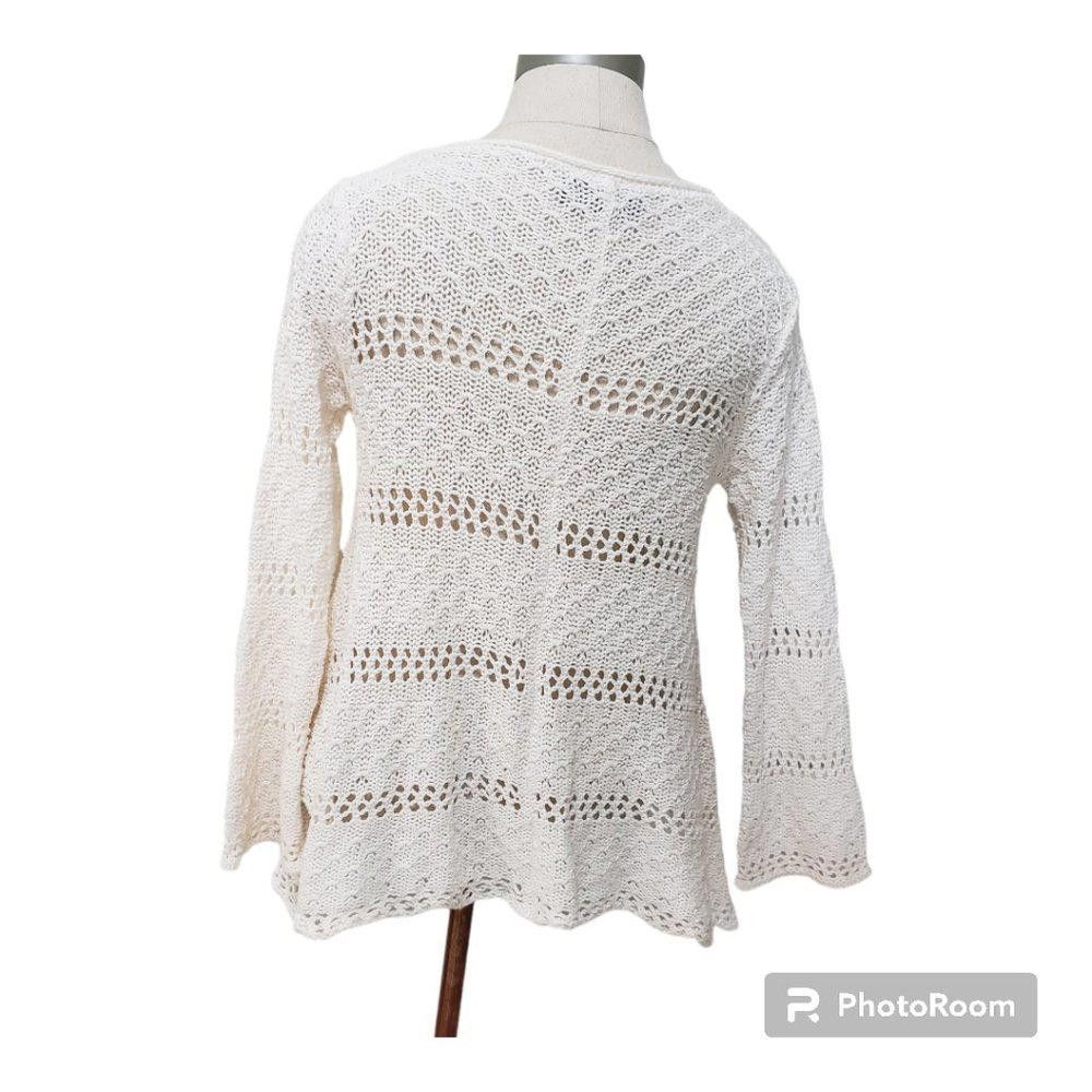 Designer CT725 Wooden Ships "Paola Buendia" Cream Sweater S/M Size S / US 4 / IT 40 - 2 Thumbnail