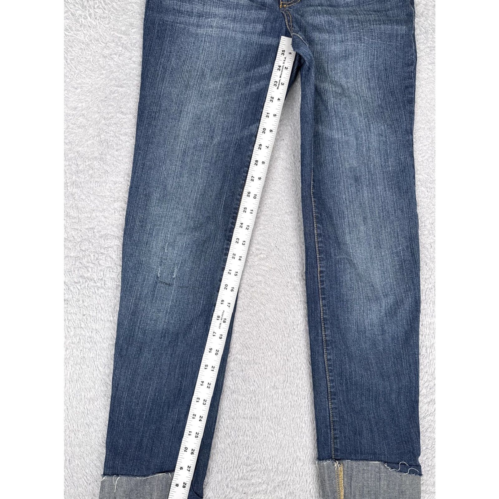 Mossimo Mossimo Supply Co Bootcut Jeans Juniors 9L Blue Med Wash Low Rise Stretch 30x30 Denim Jeans Women's 90s Spring Summer Fall Winter Size 30" / US 8 / IT 44 - 7 Thumbnail