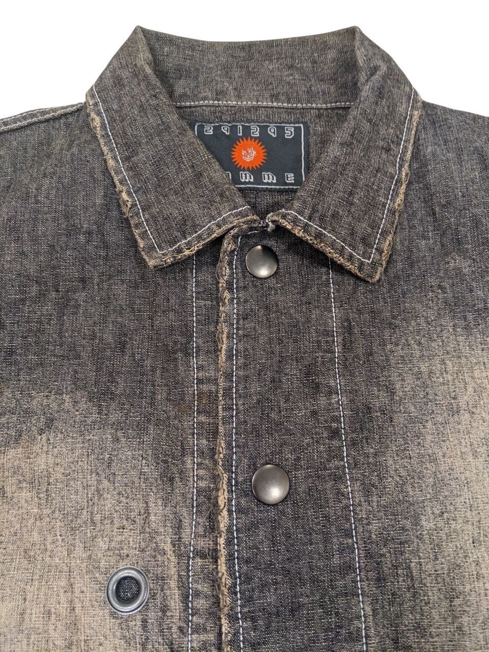 291295=Homme VINTAGE 291925 HOMME DENIM WORK SUN FADED BUTTON UP SHIRT Size US S / EU 44-46 / 1 - 6 Thumbnail