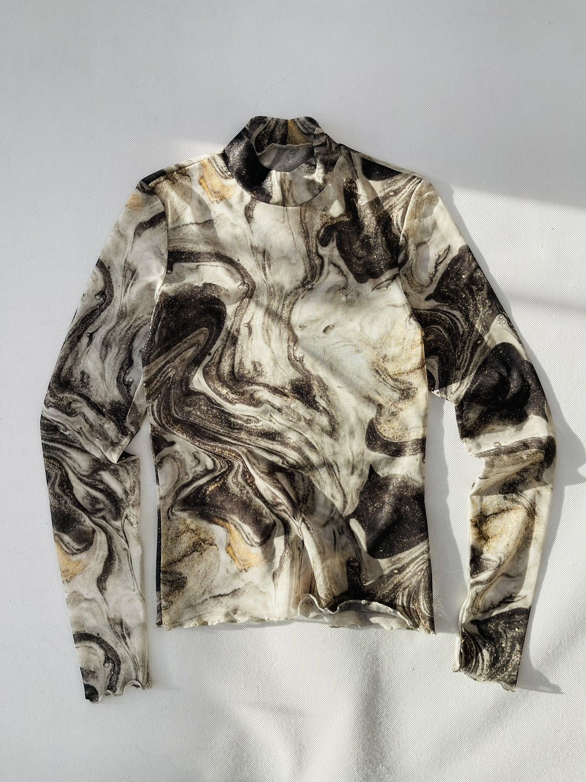 Hysteric Glamour × Japanese Brand Mesh Y2K Long Sleeve Cropped Top Jean Paul Gaultier Style Size M / US 6-8 / IT 42-44 - 2 Thumbnail
