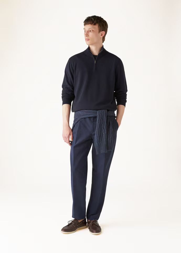 Loro Piana o1w1db10425 Mezzocollo Sweater in Navy Blue Size US L / EU 52-54 / 3 - 6 Thumbnail