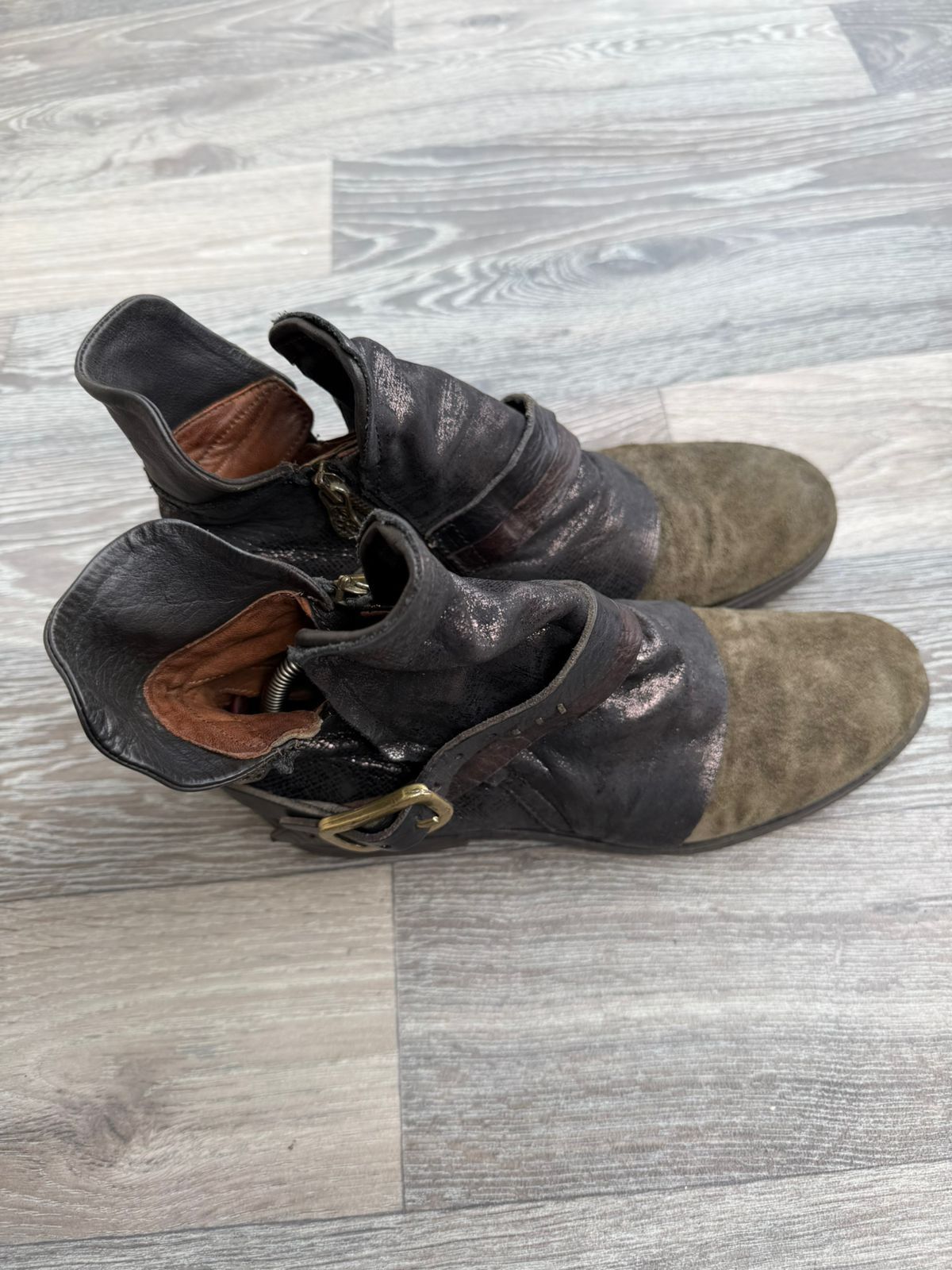 A.S.98 A.S.98 Airstep Boho Distressed Biker Green Boots Sz 40 Size US 10 / IT 40 - 7 Thumbnail