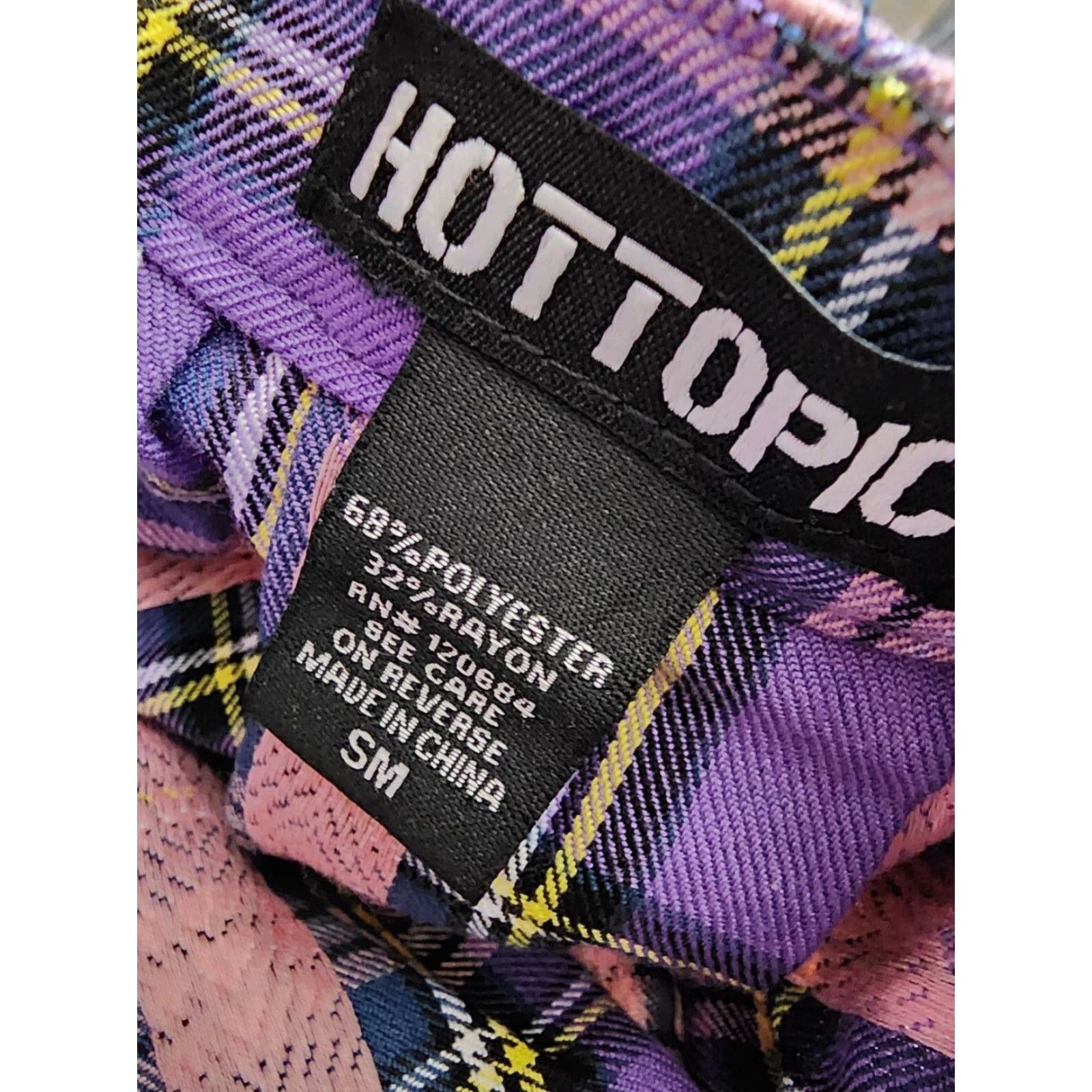 Hot Topic HOT TOPIC Skirt Mini Purple Plaid S Women Short Casual Party/Cocktail Buckle Vintage No Size 28" / US 6 / IT 42 - 5 Thumbnail
