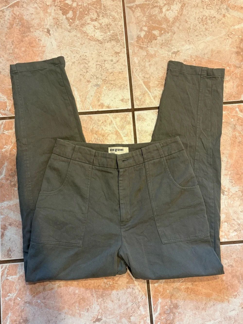 Other eve gravel JOY pants olive green high waist straight cut Size 30" / US 8 / IT 44 - 3 Thumbnail