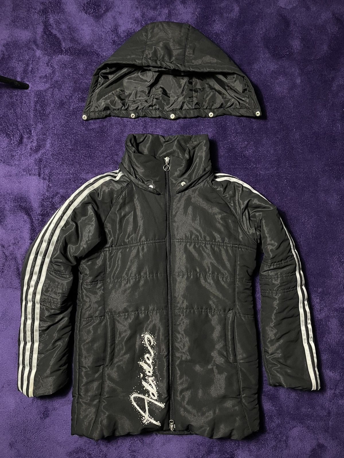 Adidas × Vintage 2000s style Adidas vintage black jacket with stripes Size L / US 10 / IT 46 - 2 Thumbnail