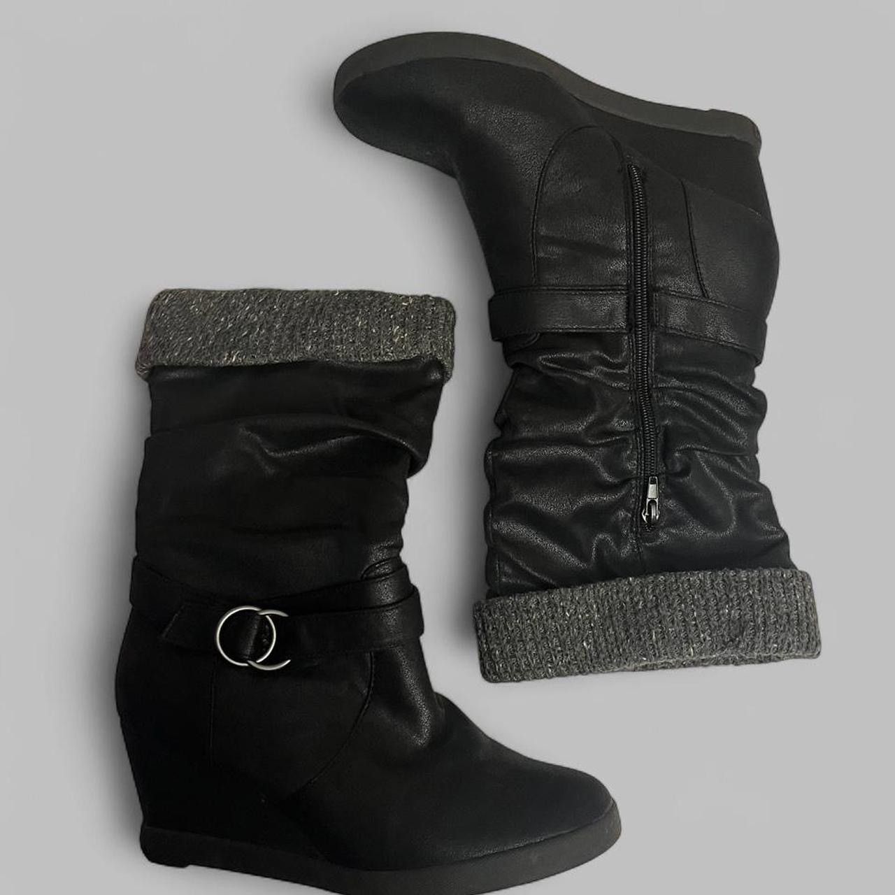Other vintage black roxy wedge boots fold over buckle size 10 Size US 10 / IT 40 - 3 Thumbnail