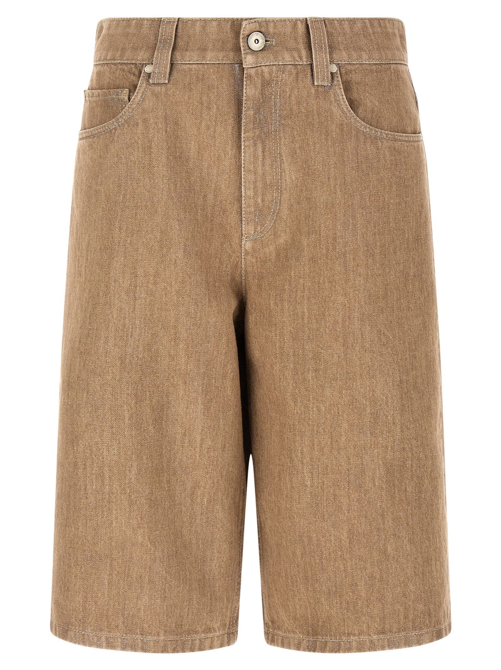 Brunello Cucinelli Lamé denim bermuda shorts Size 27" / US 4 / IT 40 - 1 Thumbnail