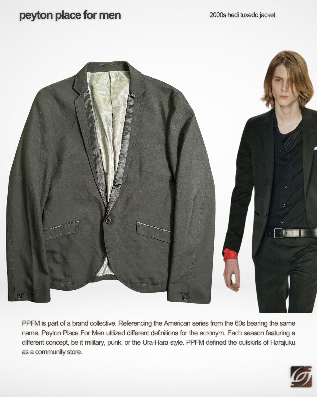 Peyton Place For Men 2000s Hedi Slimane Style Tuxedo Jacket