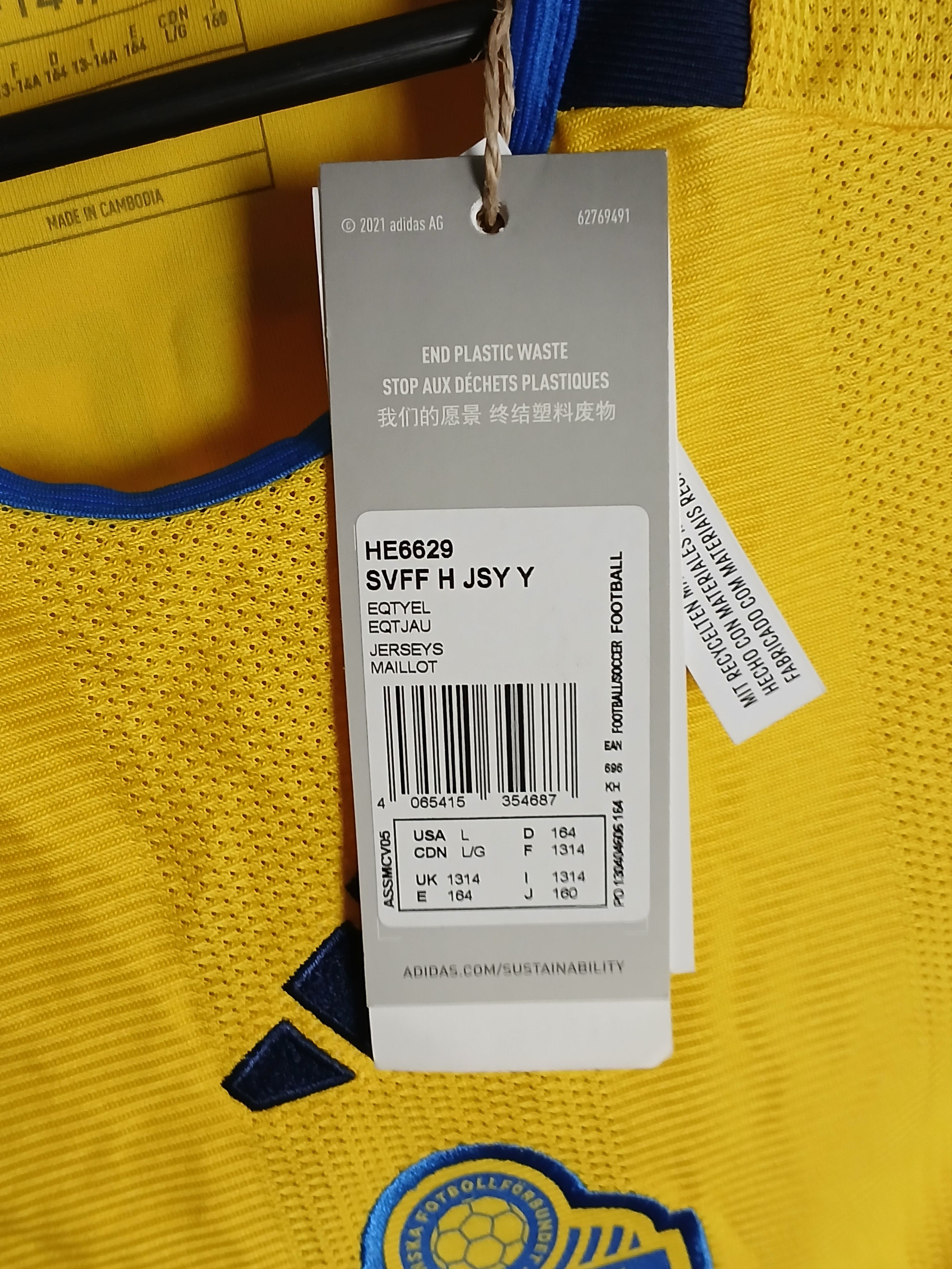 Adidas KIDS Sweden National Team 24/25 Home Football Jersey T-Shirt Size US S / EU 44-46 / 1 - 10 Thumbnail