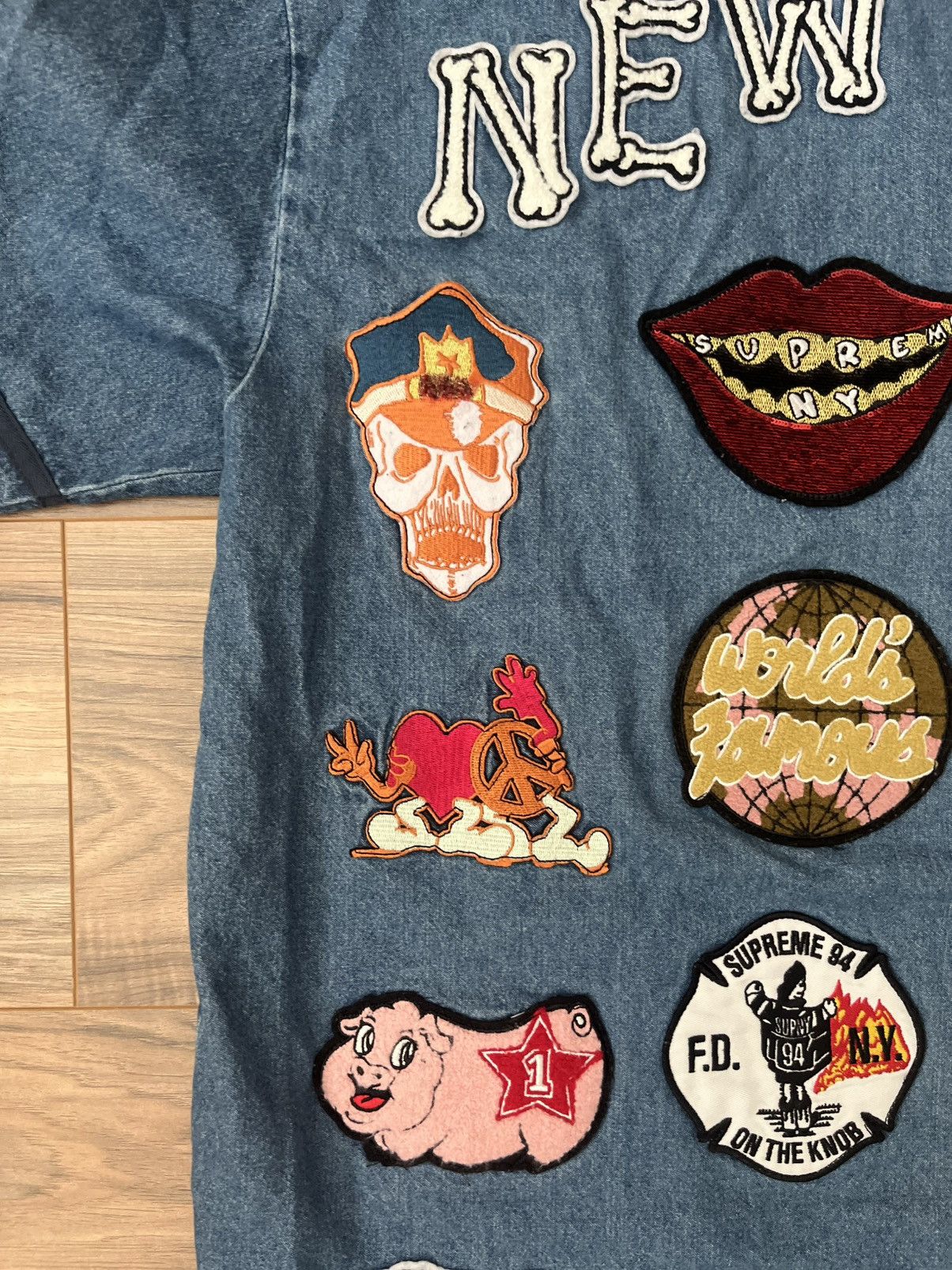 Supreme Supreme Patches Denim Baseball Jersey Size US L / EU 52-54 / 3 - 6 Thumbnail