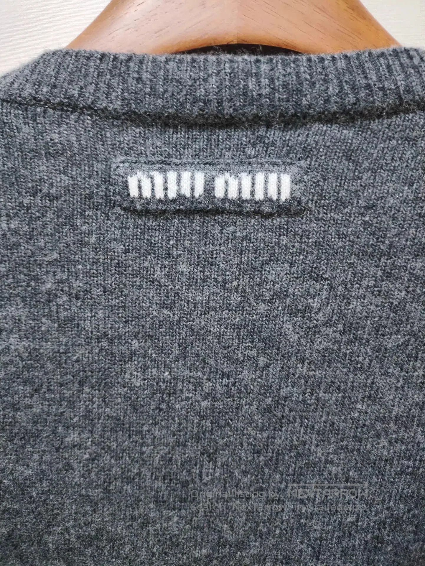 Miu Miu Gray Button-Front Knit Cardigan. Size US M / EU 48-50 / 2 - 3 Thumbnail