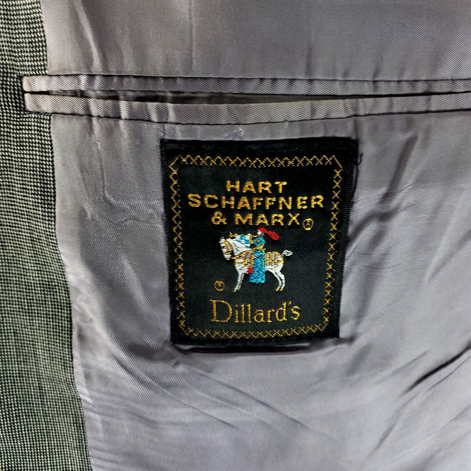 Hart Schaffner Marx Hart Schaffner Marx Wool 2 Button Blazer 40R Gray Check Size 40R - 7 Thumbnail