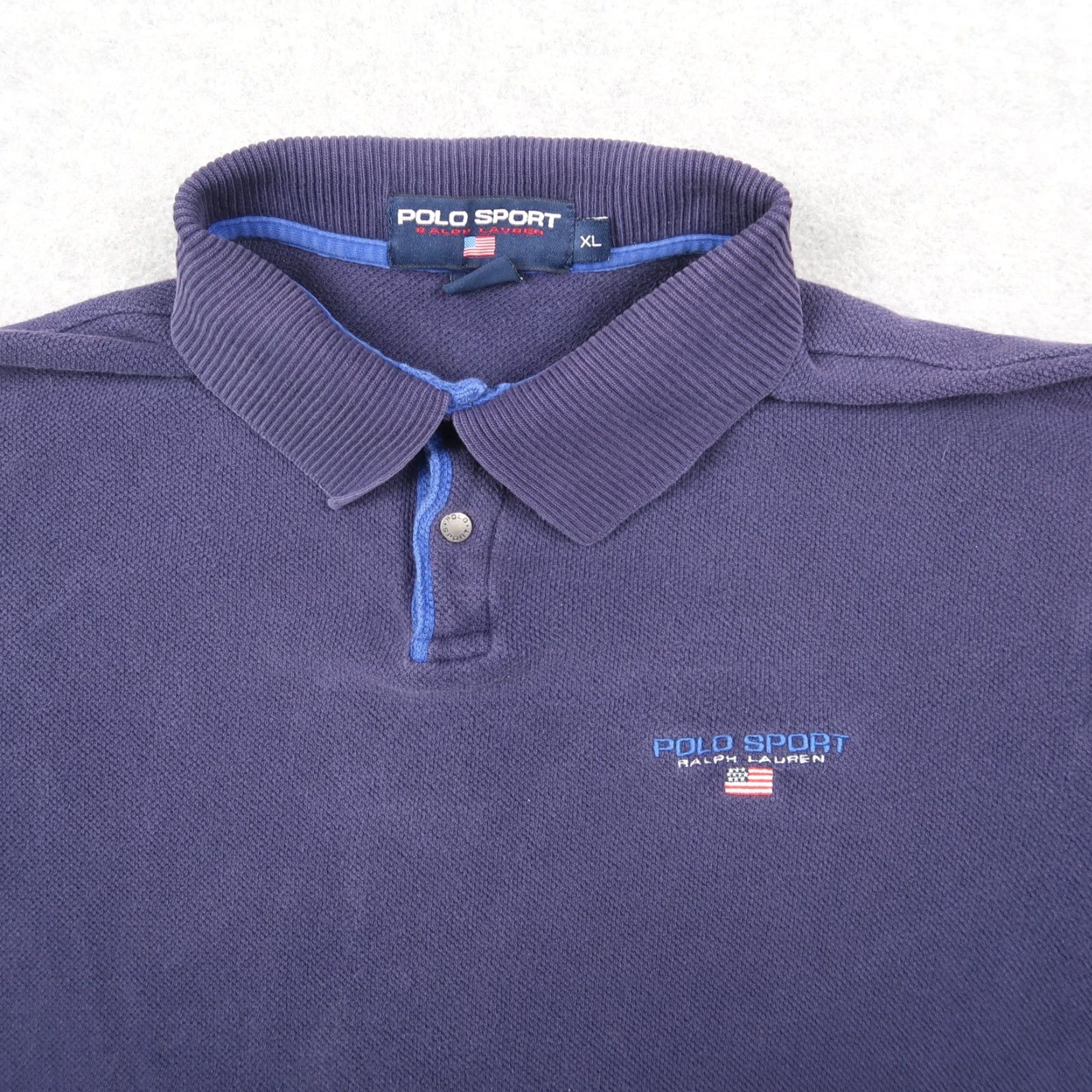 Vintage VINTAGE Polo Sport Ralph Lauren Polo Shirt XL Embroidered Logo Blue Polo Shirt Mens XL Blue Embroidered Logo 90s Retro Sport Size US XL / EU 56 / 4 - 3 Thumbnail