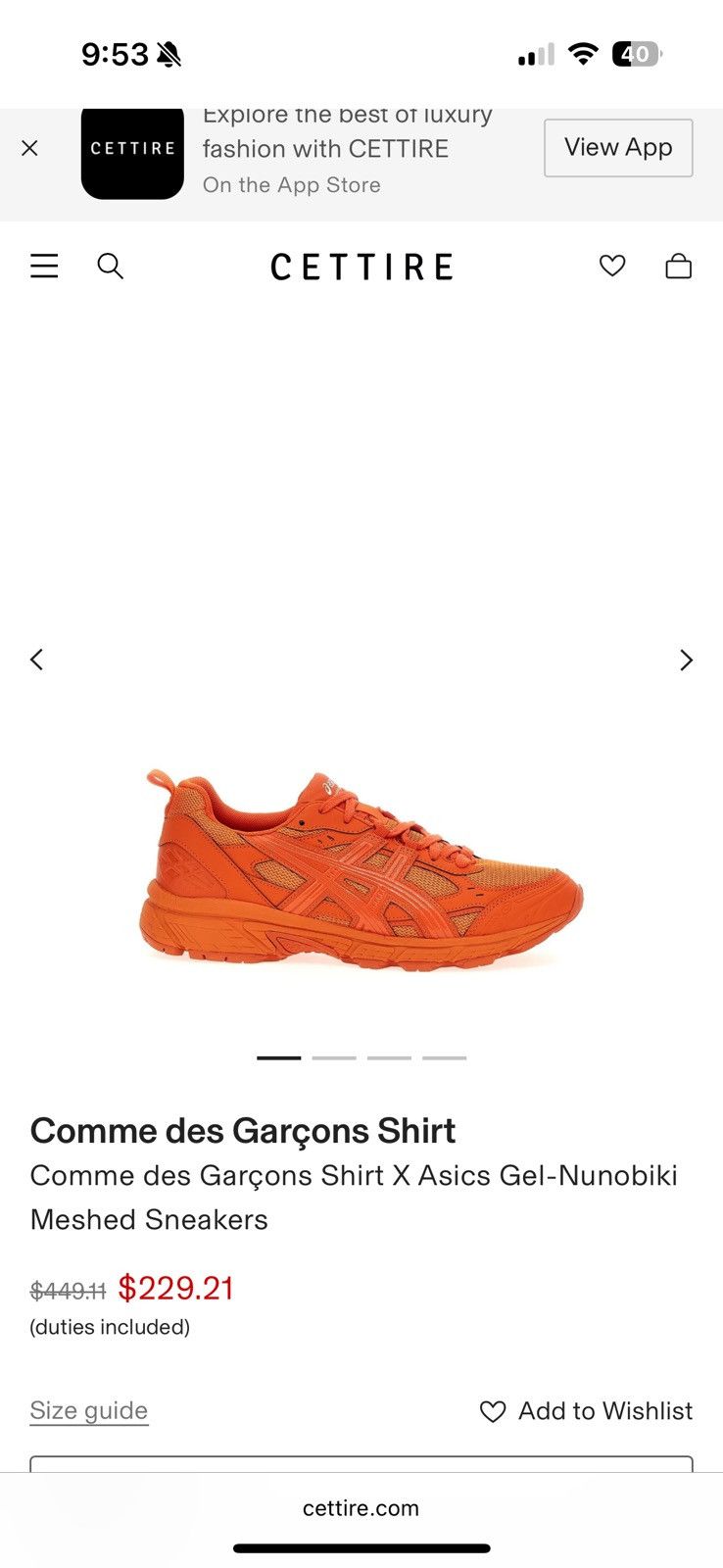 Asics × Comme des Garcons SHIRT Asics x cdg shirt gel nunobiki Size US 9.5 / EU 42-43 - 7 Thumbnail