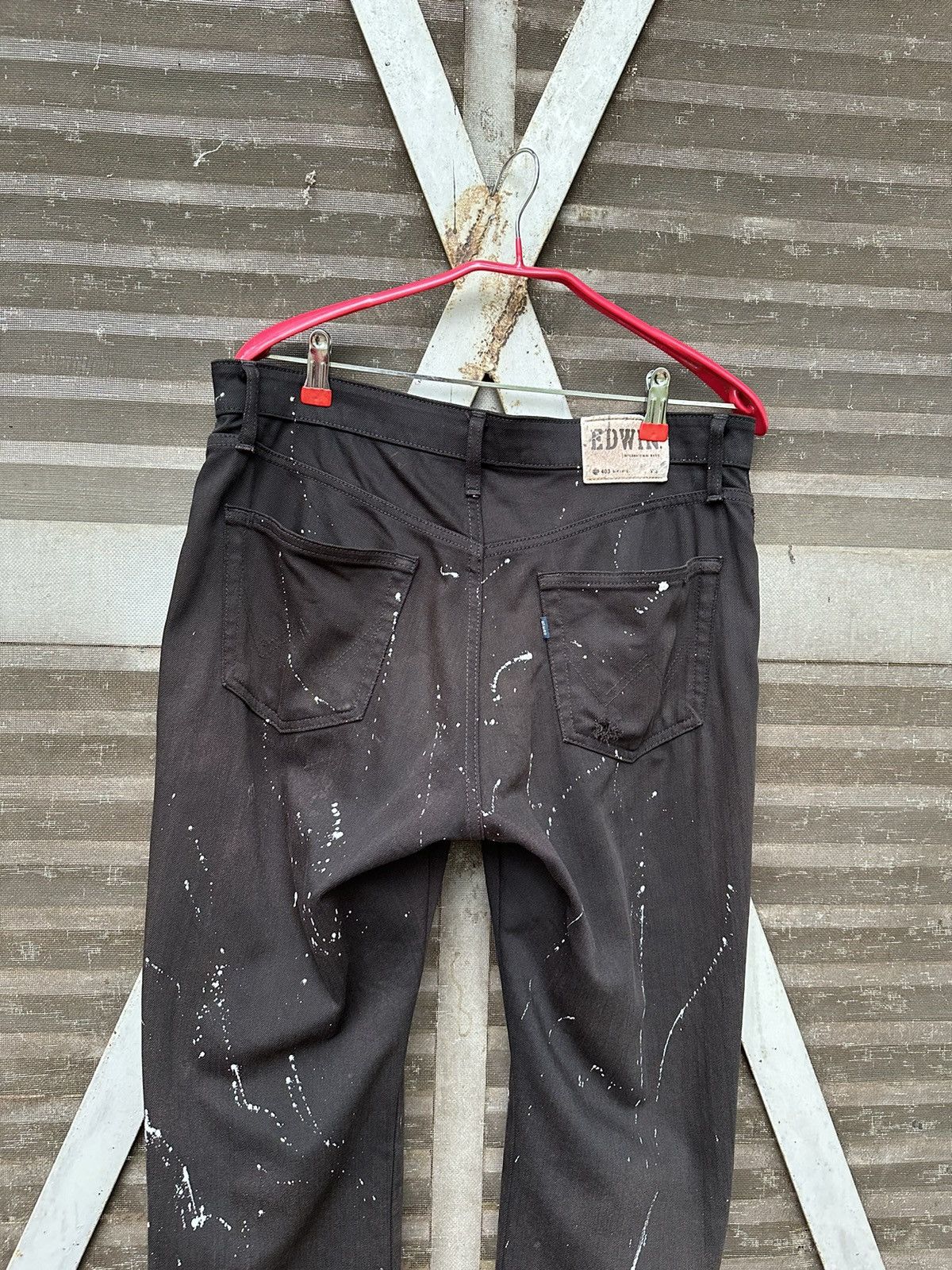 Edwin 👹Vintage Faded Lee Straight Cut Paint Splatter Pants Size US 32 / EU 48 - 9 Thumbnail