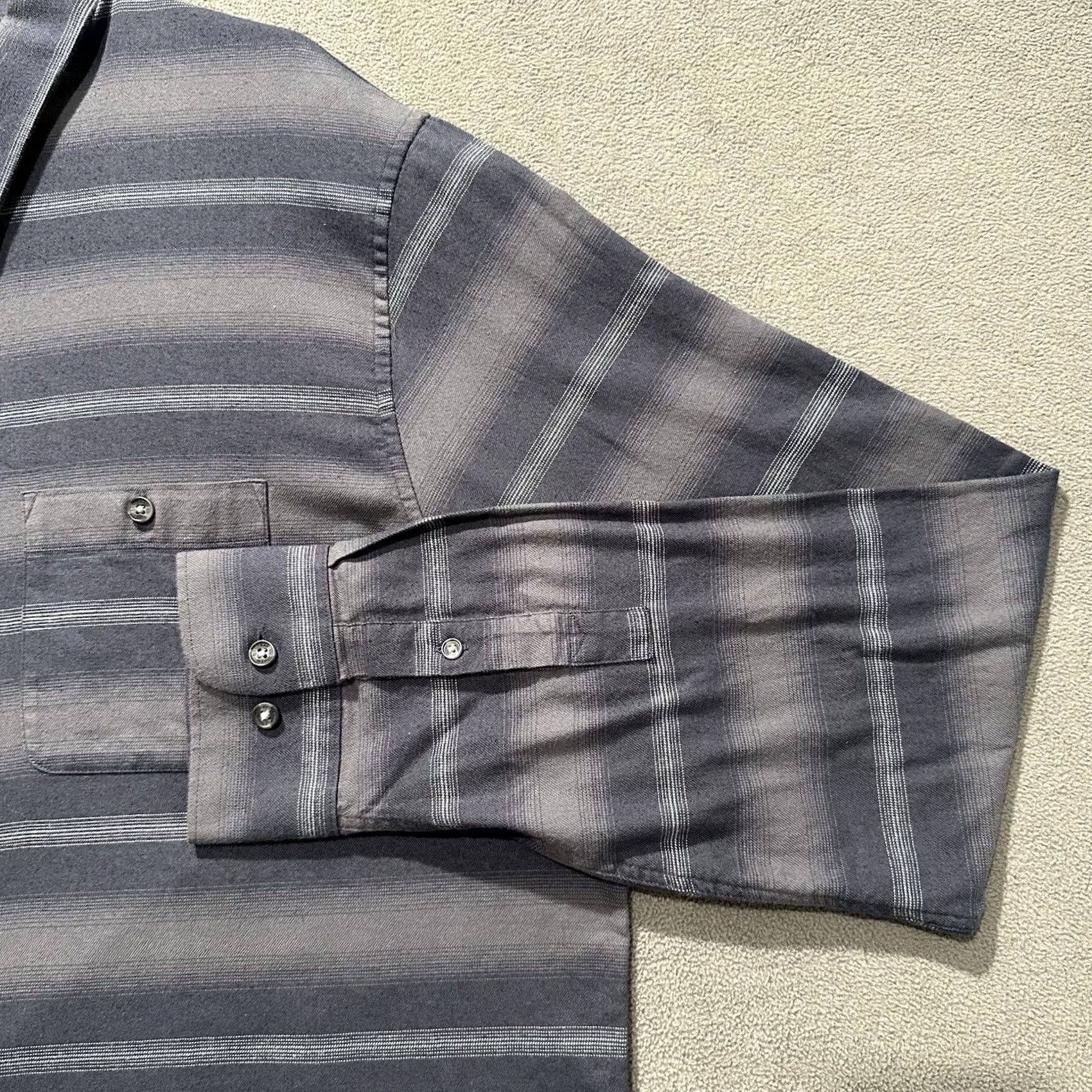 TravisMathew Travis Mathew Shirt Mens 2XL Gray Striped Long Sleeve Button Up Size US XXL / EU 58 / 5 - 7 Thumbnail