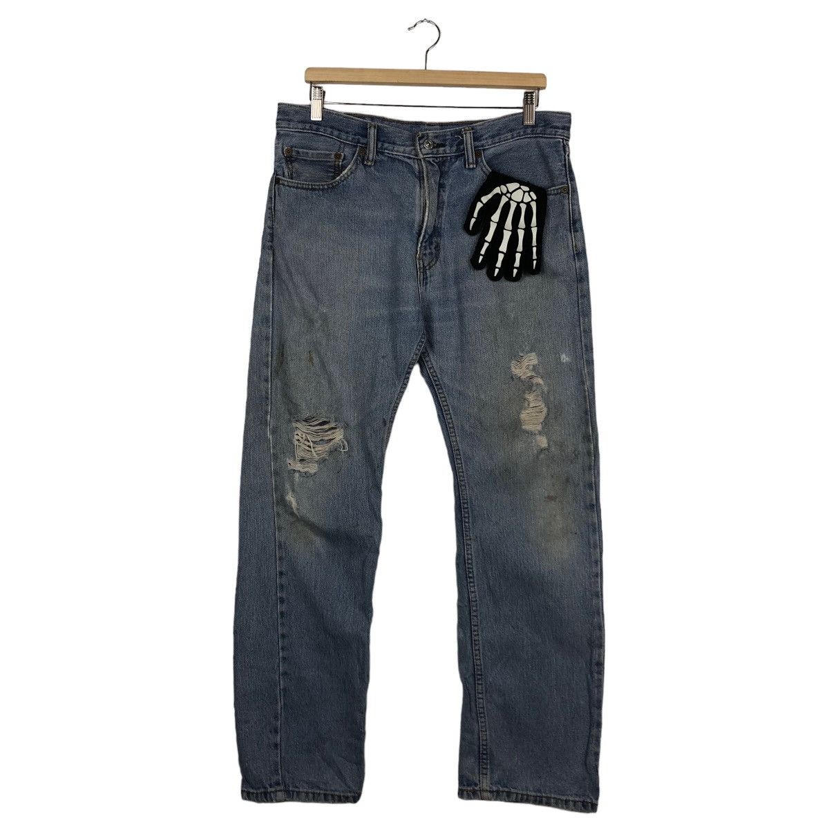 Levi's 🔥90’s Lot 505 Vintage Levis Distressed Denim Design Size US 34 / EU 50 - 2 Thumbnail