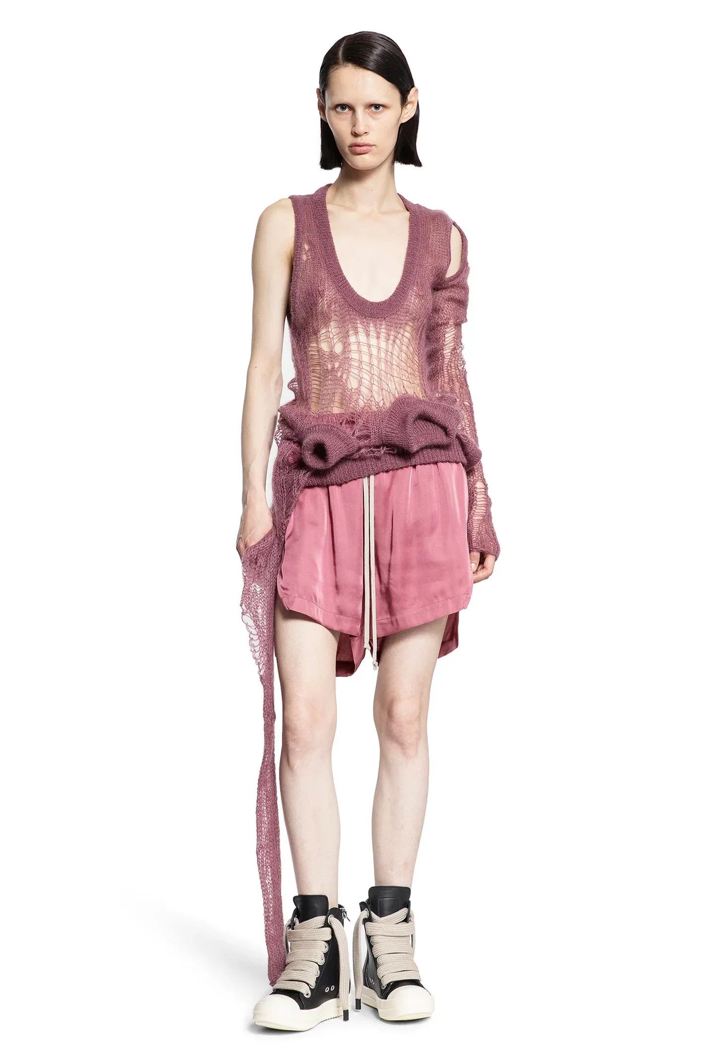 Rick Owens o1y0126 Crewneck Sweater in Antique Rose Size S / US 4 / IT 40 - 4 Thumbnail